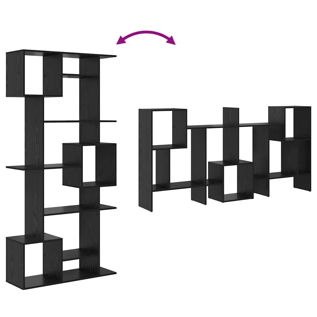 Boekenkast Zwart Eiken 92 x 29 x 188 cm Bewerkt hout is nu te koop bij PeponiXL, paradijselijk wonen!