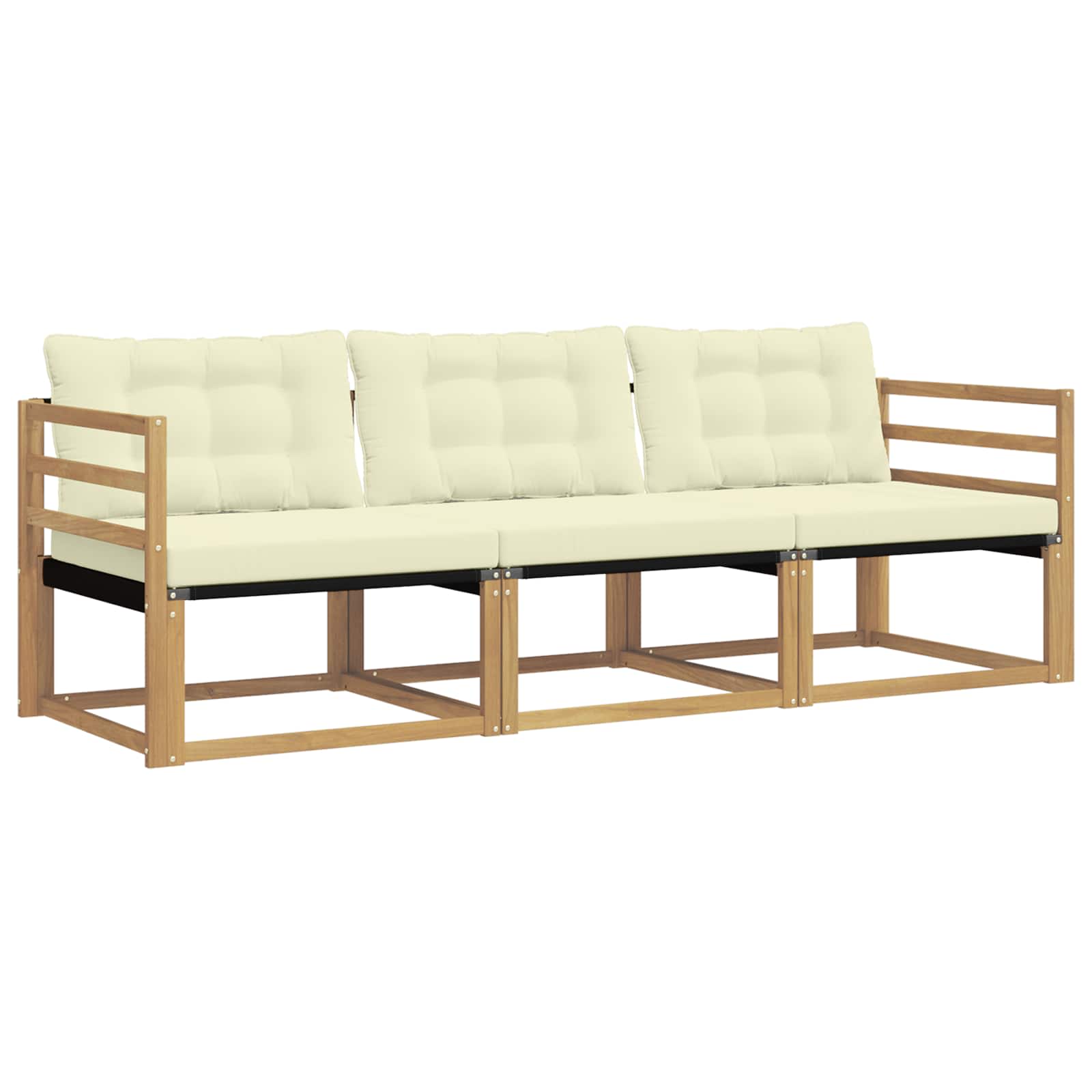 Buiten bankenset met kussen 3 pcs Wit en crèmekleurig is nu te koop bij PeponiXL, paradijselijk wonen!