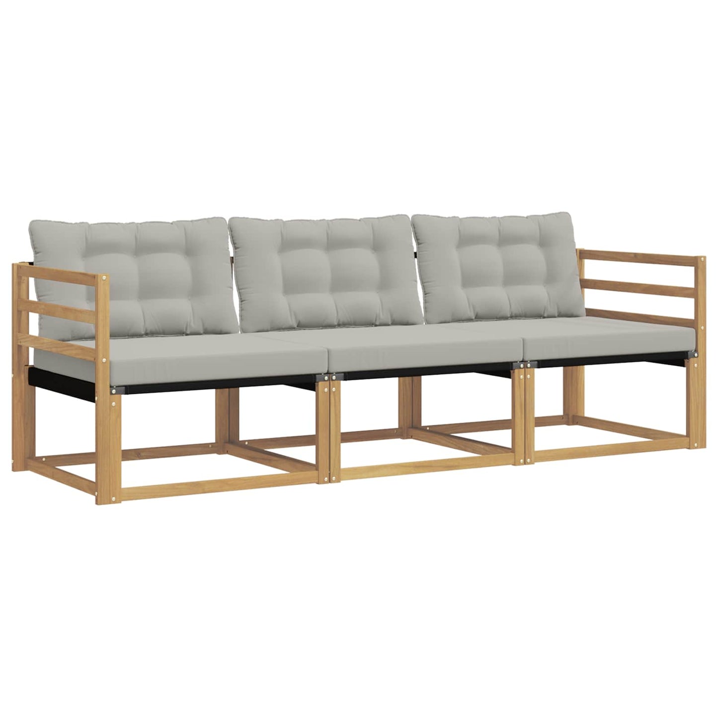 Buiten bankenset met kussen 3 pcs Wit en Lichtgrijs is nu te koop bij PeponiXL, paradijselijk wonen!