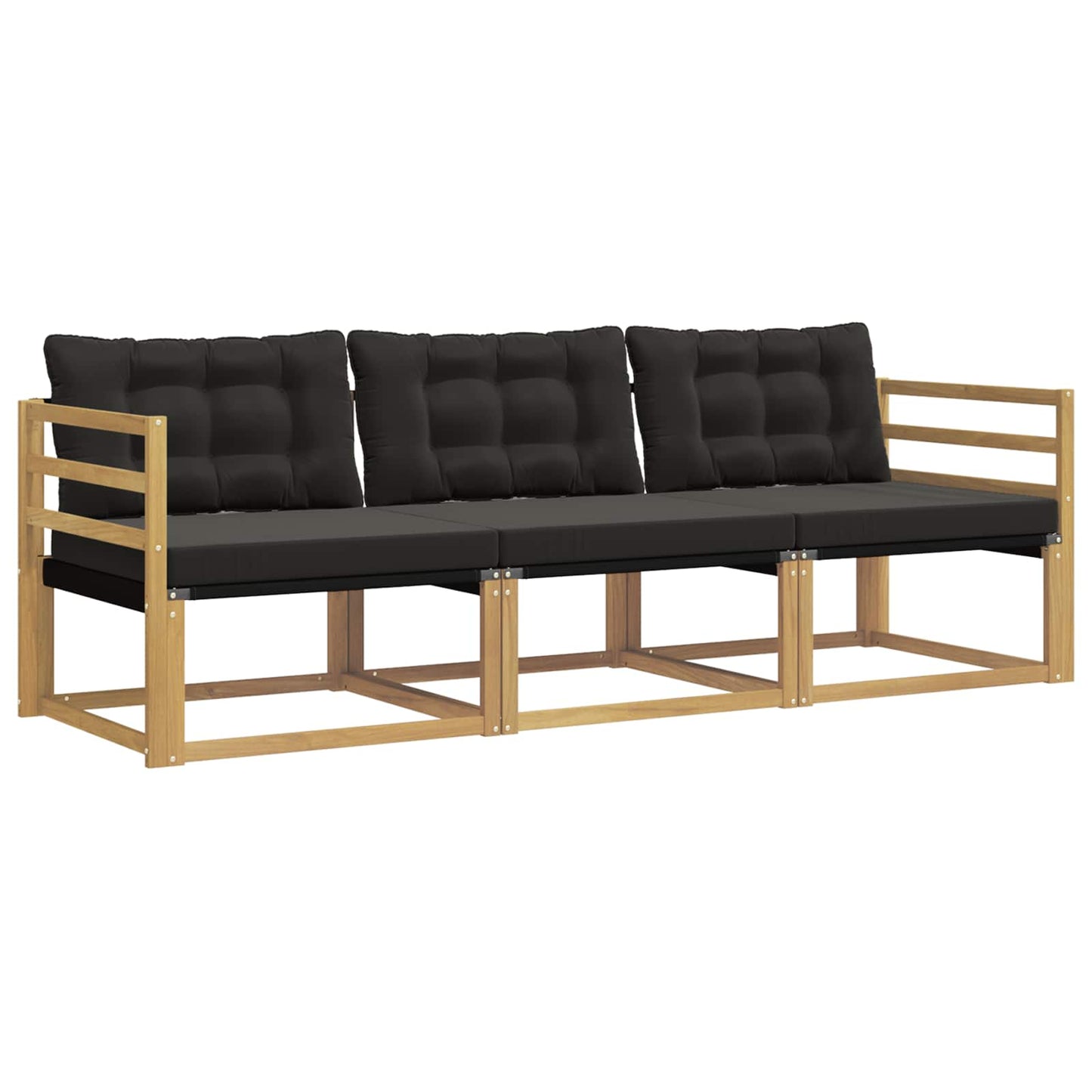 Buiten bankenset met kussen 3 pcs Wit en zwart is nu te koop bij PeponiXL, paradijselijk wonen!