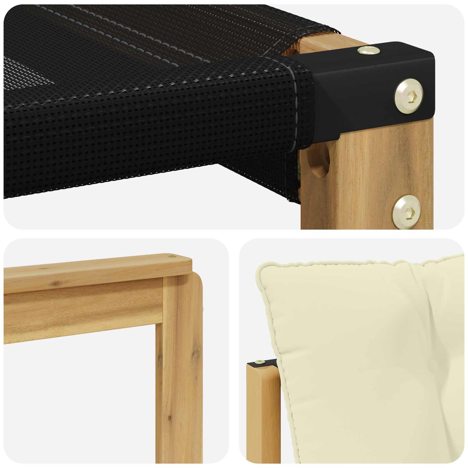 Buiten bankenset met kussen 3 pcs Wit en crèmekleurig is nu te koop bij PeponiXL, paradijselijk wonen!