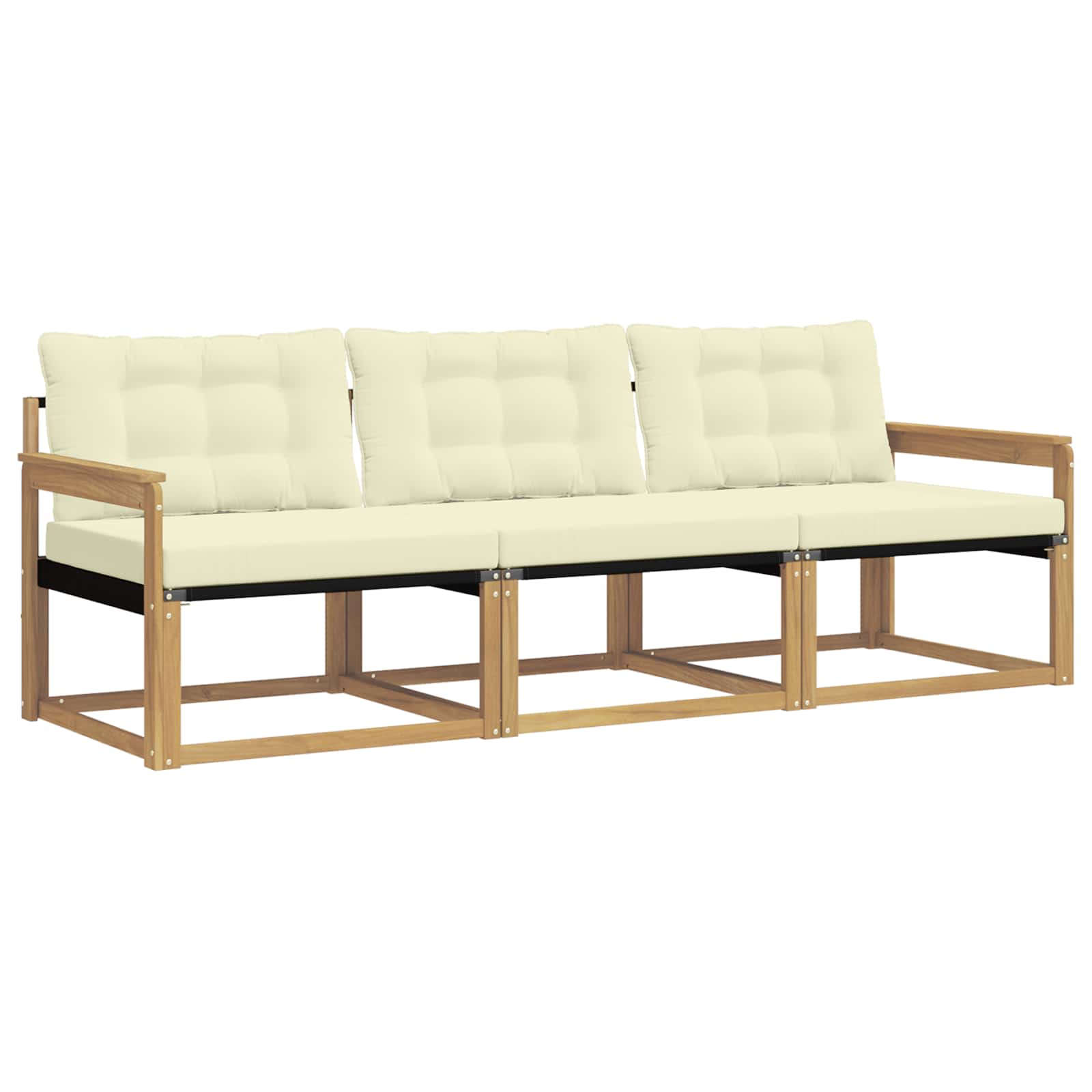 Buiten bankenset met kussen 3 pcs Wit en crèmekleurig is nu te koop bij PeponiXL, paradijselijk wonen!