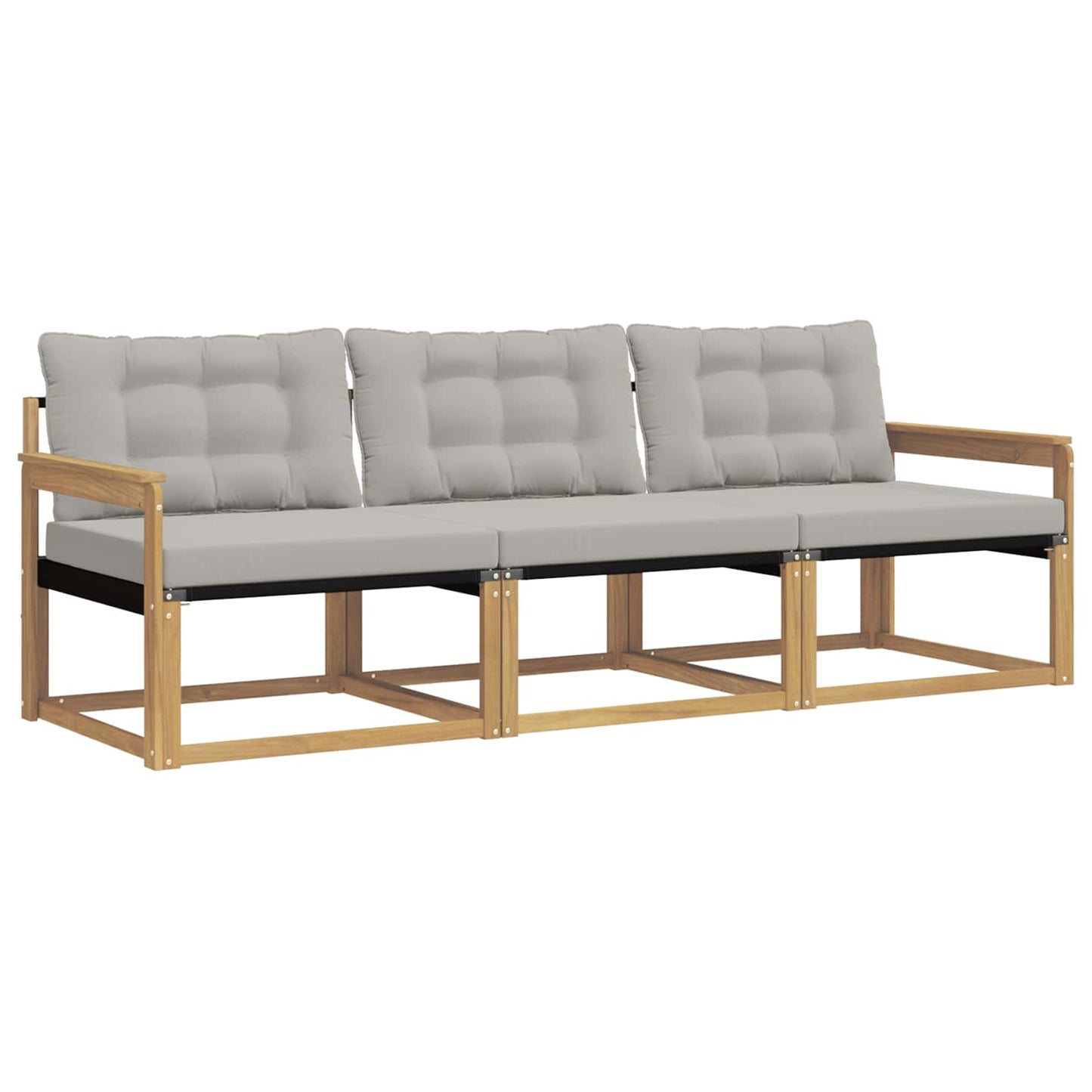 Buiten bankenset met kussen 3 pcs Wit en Lichtgrijs is nu te koop bij PeponiXL, paradijselijk wonen!