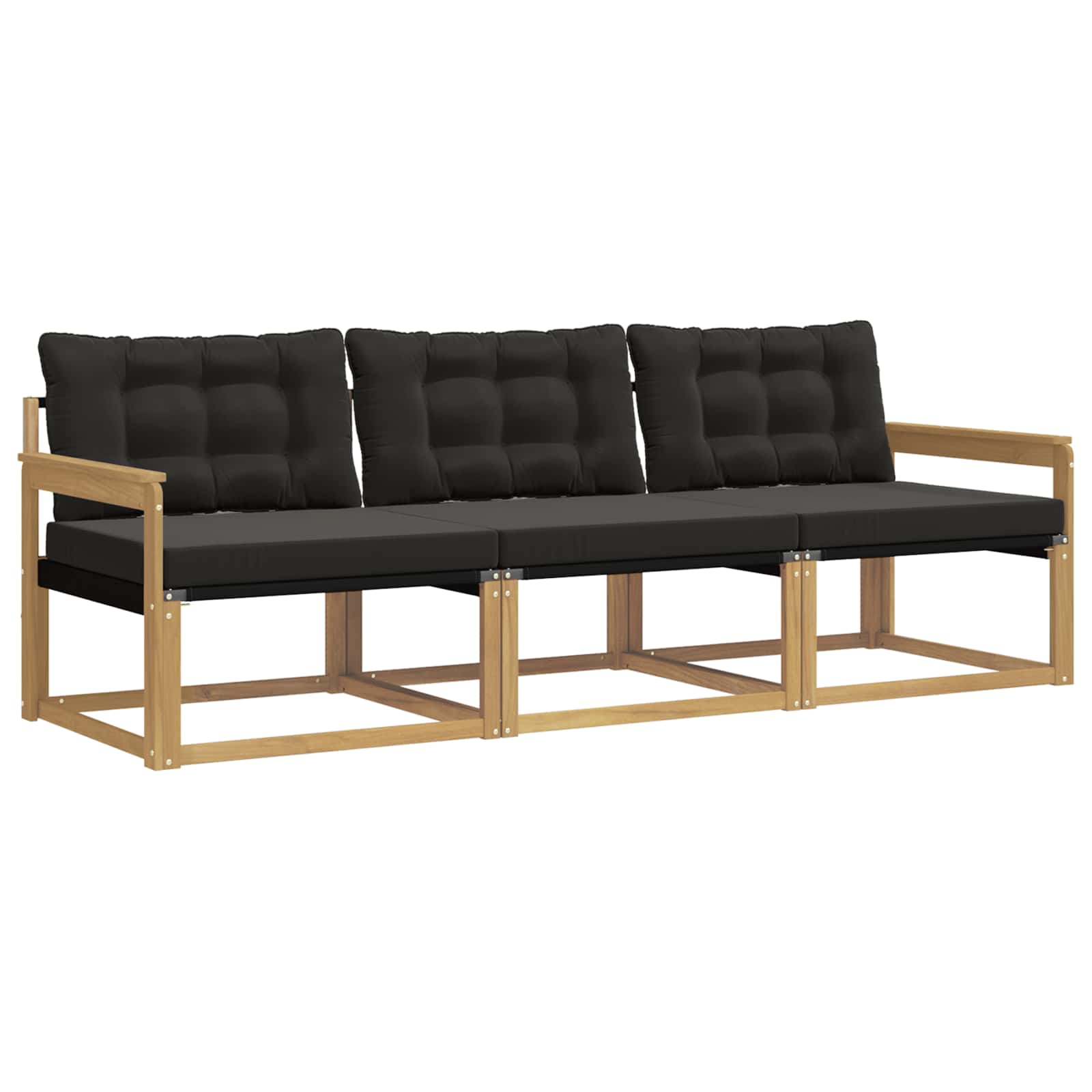 Buiten bankenset met kussen 3 pcs Wit en zwart is nu te koop bij PeponiXL, paradijselijk wonen!