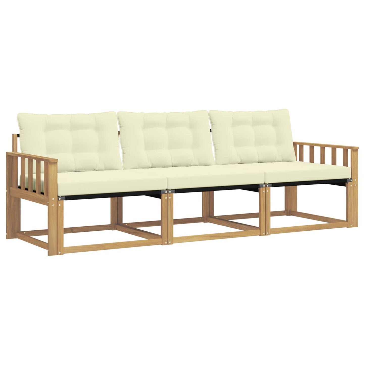 Buiten bankenset met kussen 3 pcs Wit en crèmekleurig is nu te koop bij PeponiXL, paradijselijk wonen!