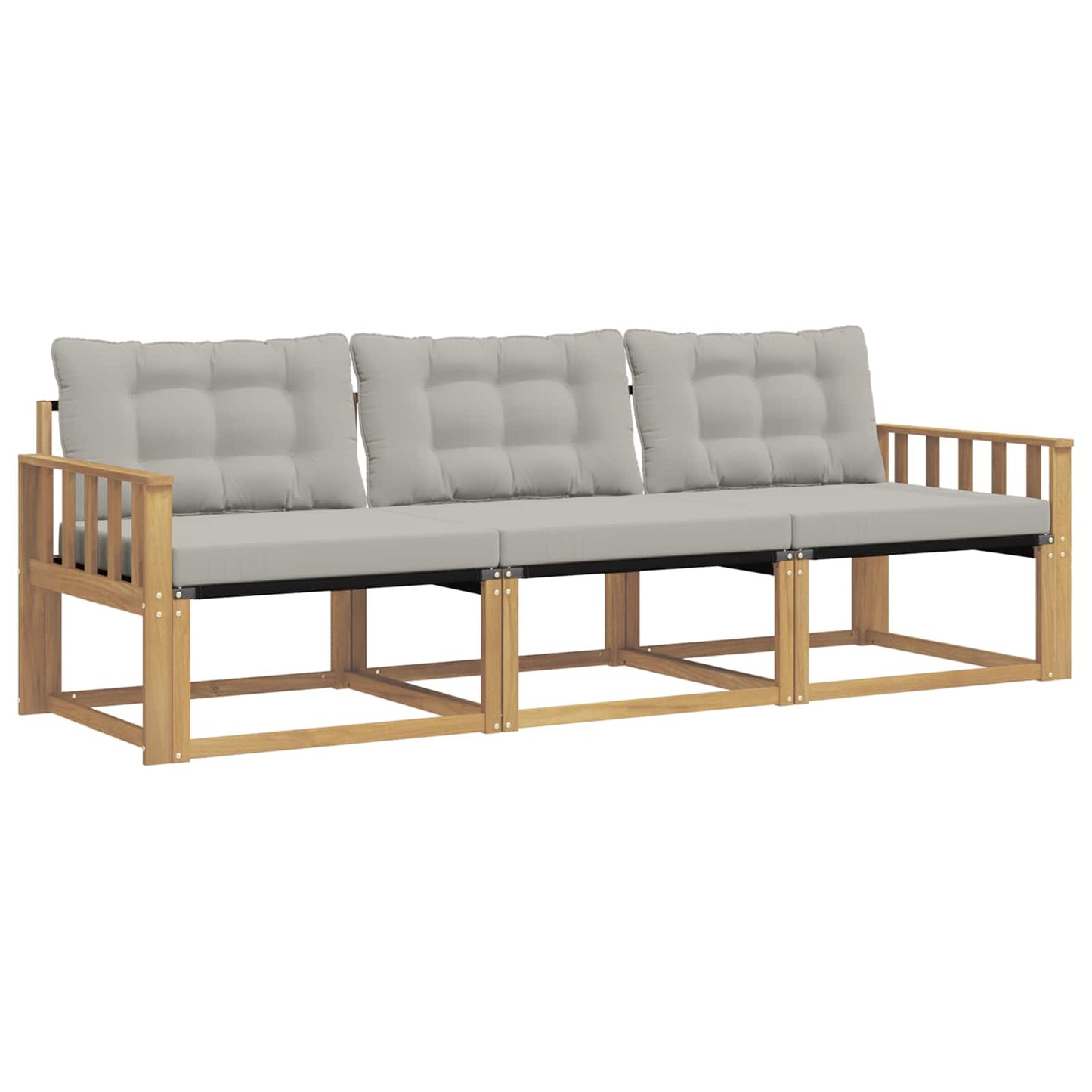 Buiten bankenset met kussen 3 pcs Wit en Lichtgrijs is nu te koop bij PeponiXL, paradijselijk wonen!
