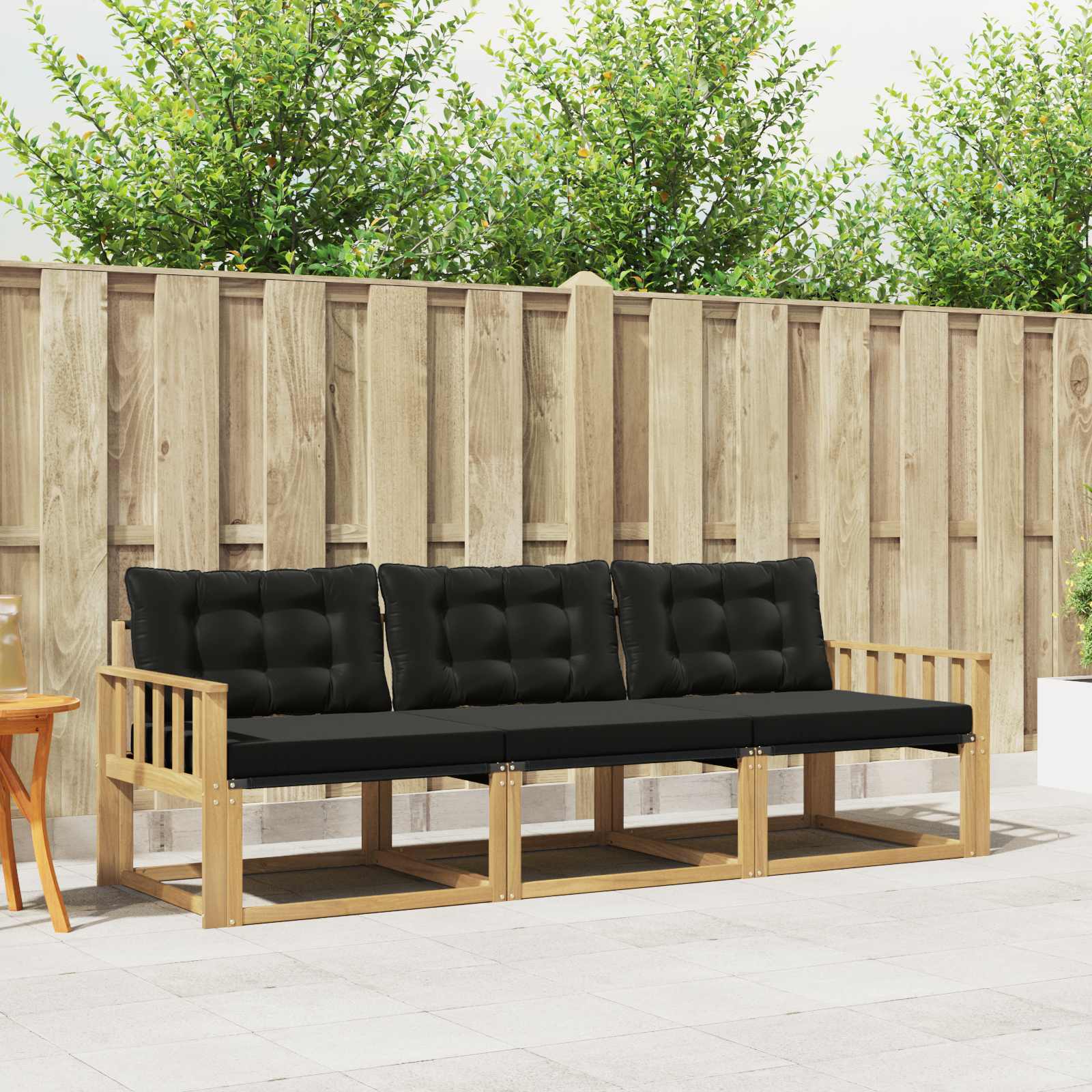 Buiten bankenset met kussen 3 pcs Wit en zwart is nu te koop bij PeponiXL, paradijselijk wonen!