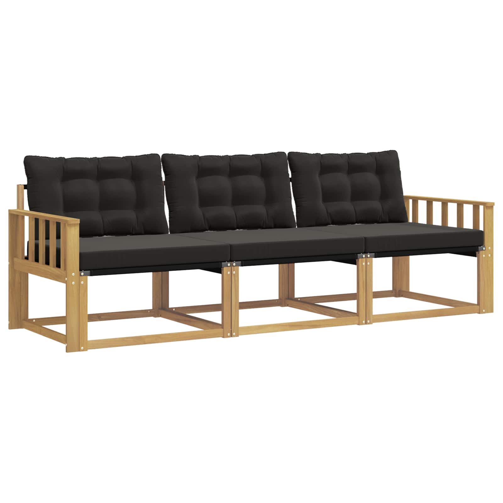 Buiten bankenset met kussen 3 pcs Wit en zwart is nu te koop bij PeponiXL, paradijselijk wonen!