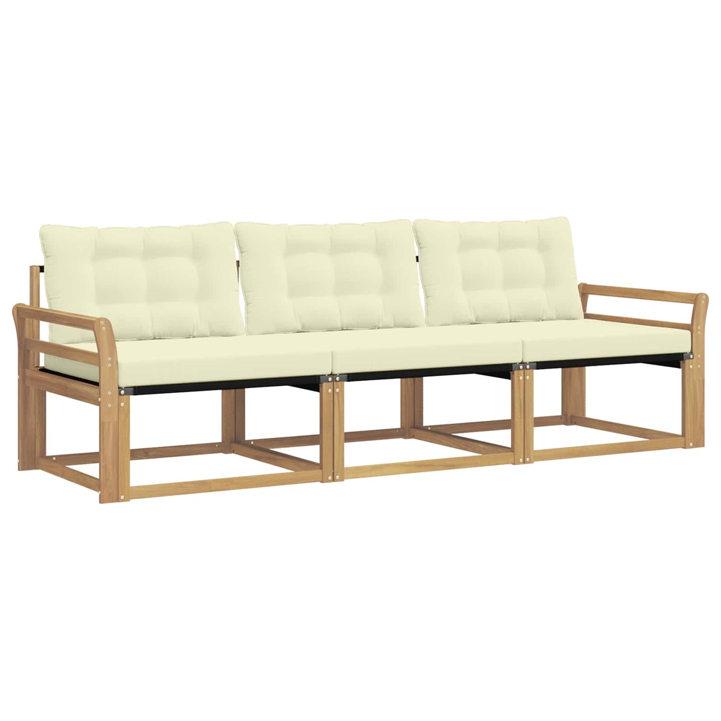 Buiten bankenset met kussen 3 pcs Wit en crèmekleurig is nu te koop bij PeponiXL, paradijselijk wonen!