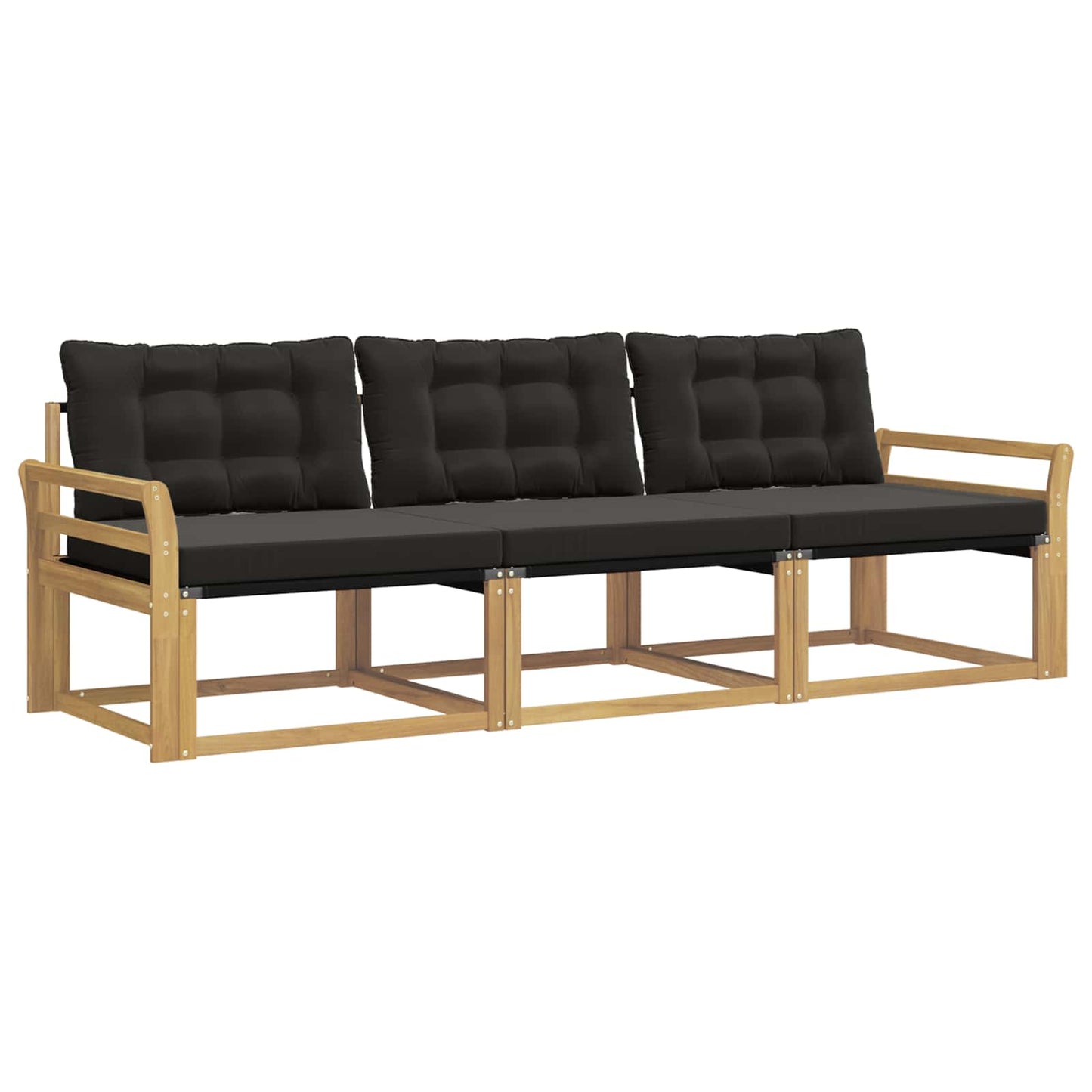 Buiten bankenset met kussen 3 pcs Wit en zwart is nu te koop bij PeponiXL, paradijselijk wonen!