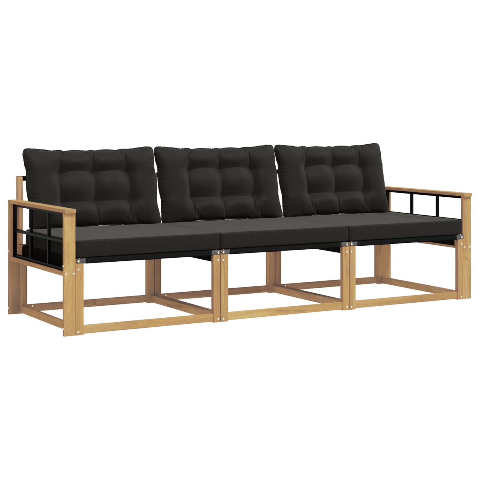 Buiten bankenset met kussen 3 pcs Wit en zwart is nu te koop bij PeponiXL, paradijselijk wonen!