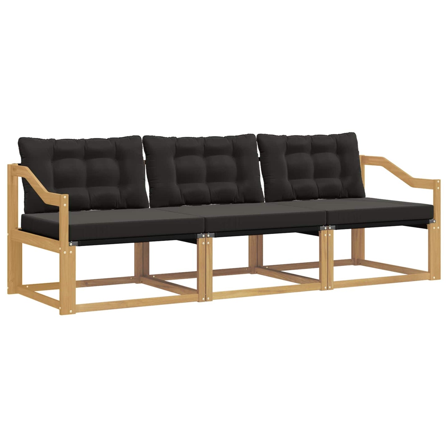 Buiten bankenset met kussen 3 pcs Wit en zwart is nu te koop bij PeponiXL, paradijselijk wonen!