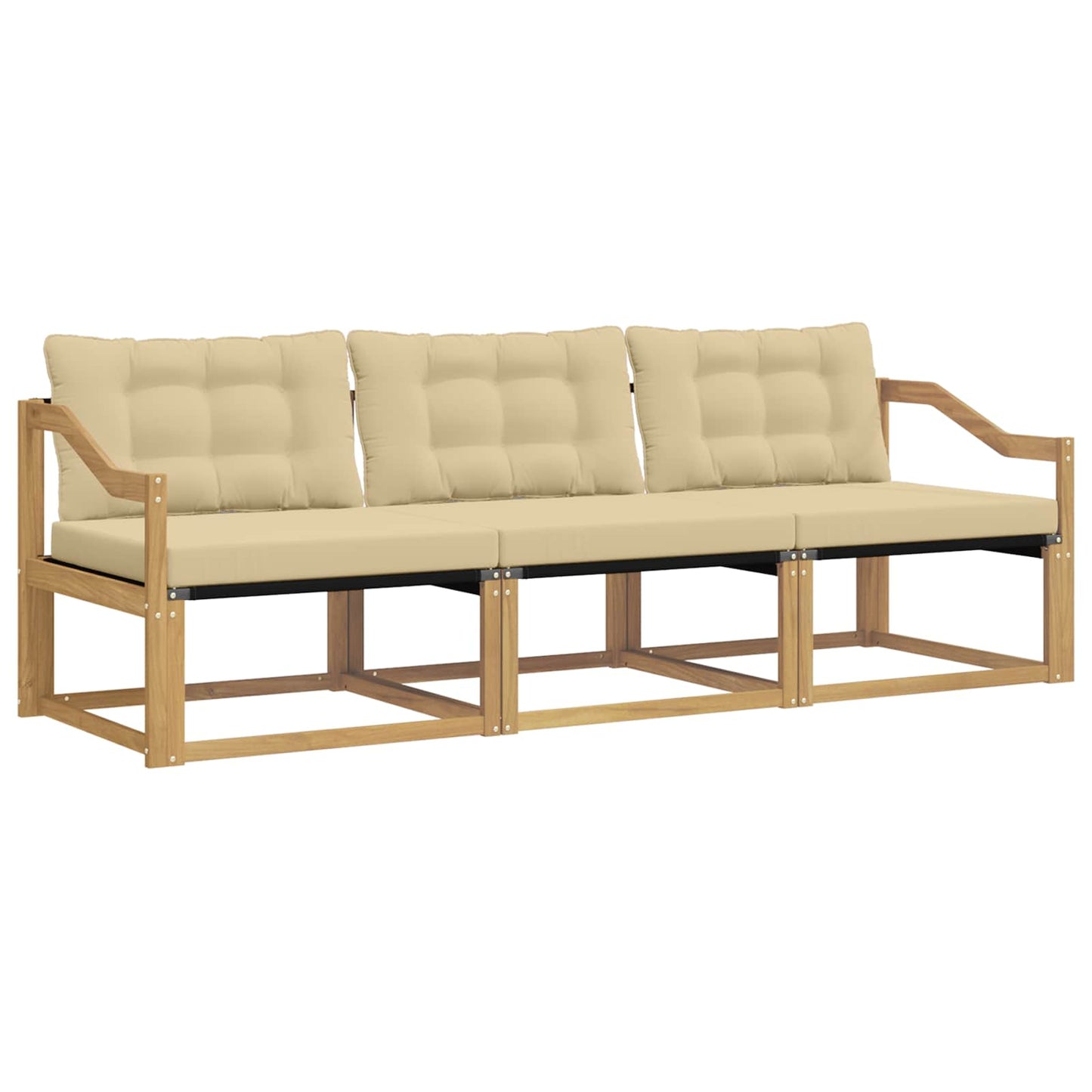Buiten bankenset met kussen 3 pcs Wit en Beige is nu te koop bij PeponiXL, paradijselijk wonen!