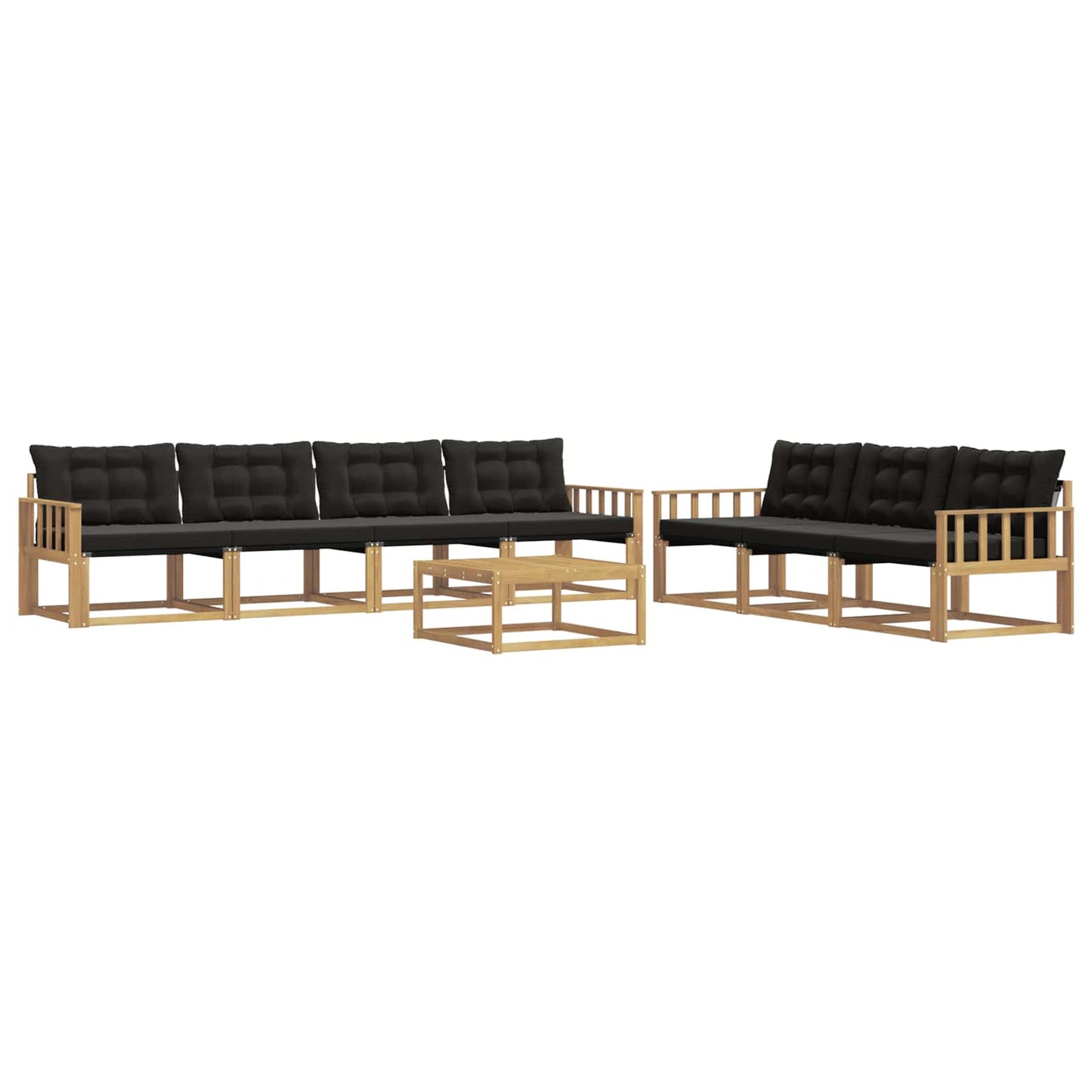 Buiten bankenset 8 pcs Wit en zwart