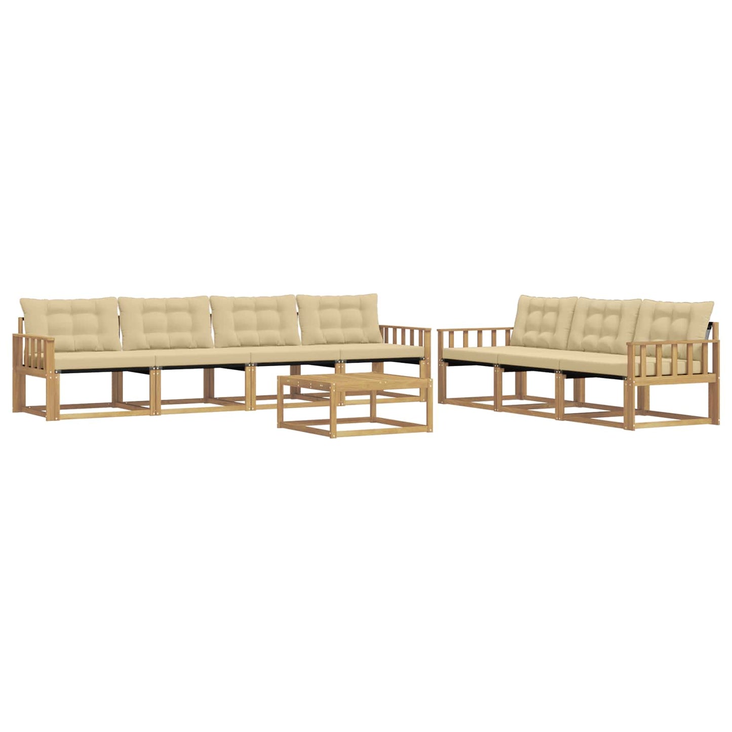Buiten bankenset 8 pcs Wit en Beige
