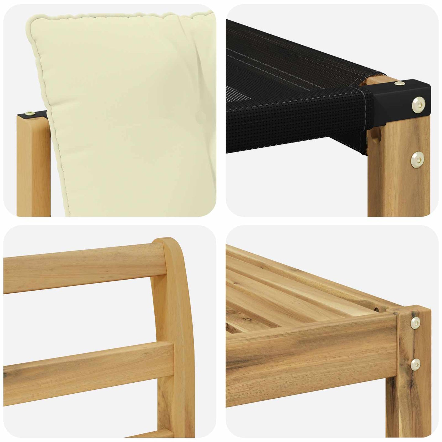 Buiten bankenset 8 pcs Wit en crèmekleurig