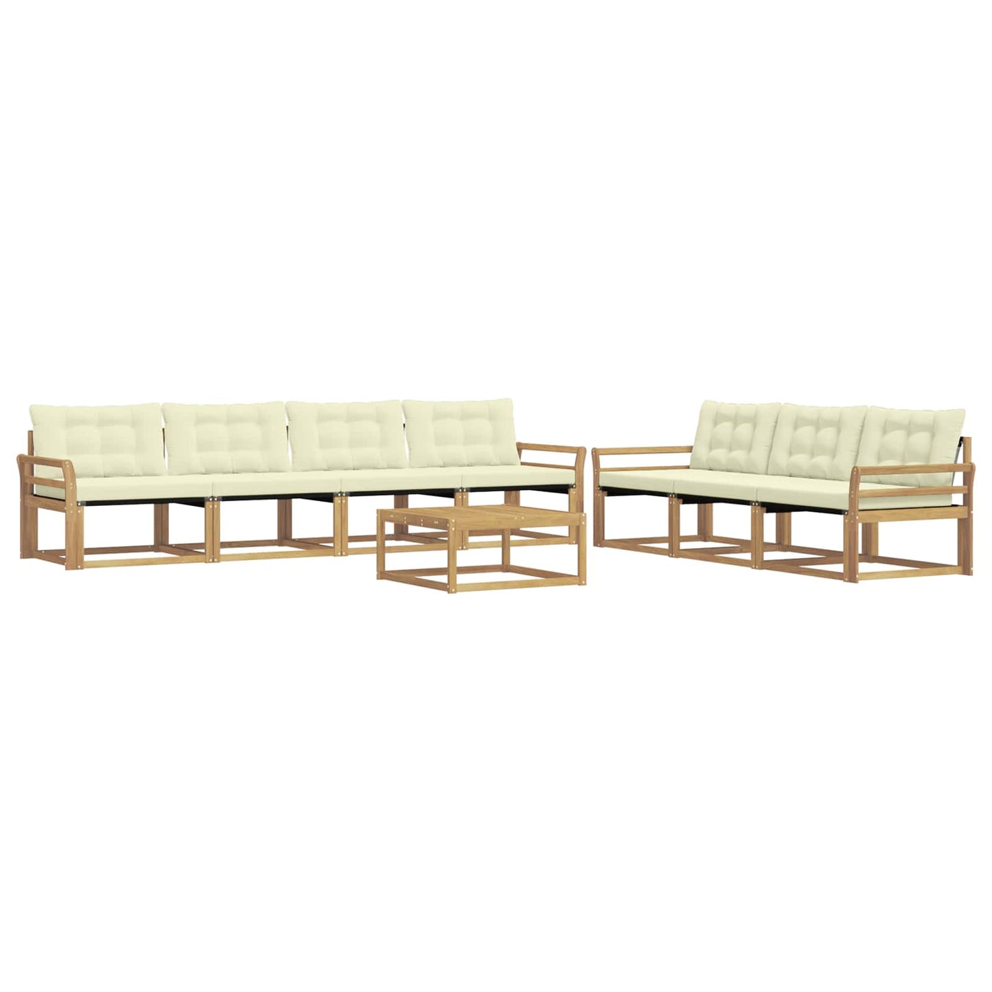 Buiten bankenset 8 pcs Wit en crèmekleurig