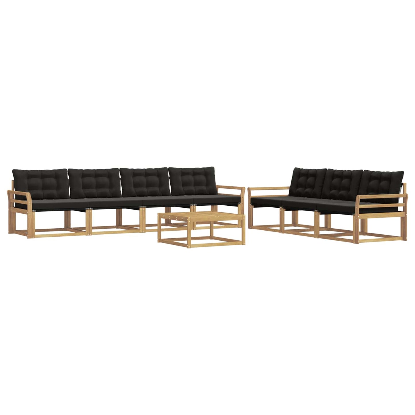 Buiten bankenset 8 pcs Wit en zwart