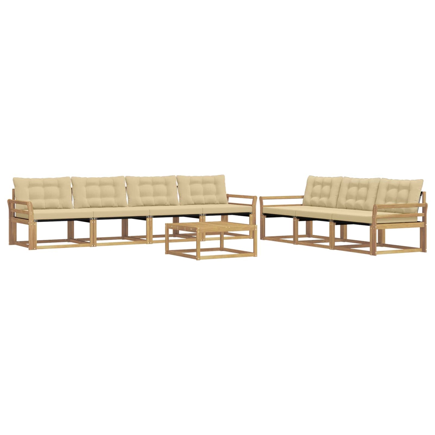 Buiten bankenset 8 pcs Wit en Beige