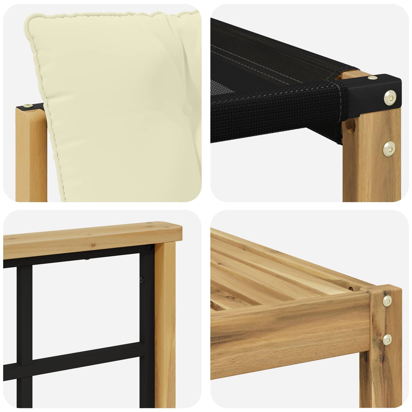 Buiten bankenset 8 pcs Wit en crèmekleurig