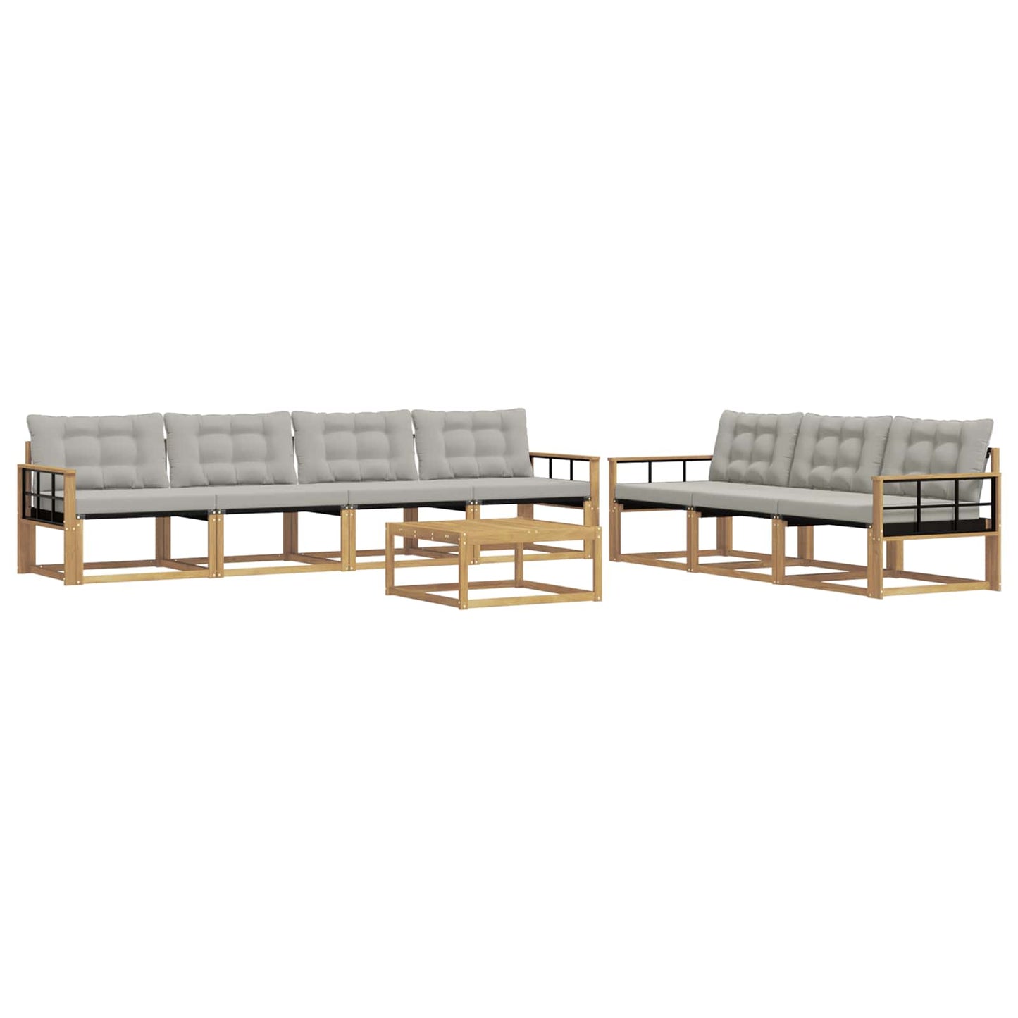 Buiten bankenset 8 pcs Wit en Lichtgrijs