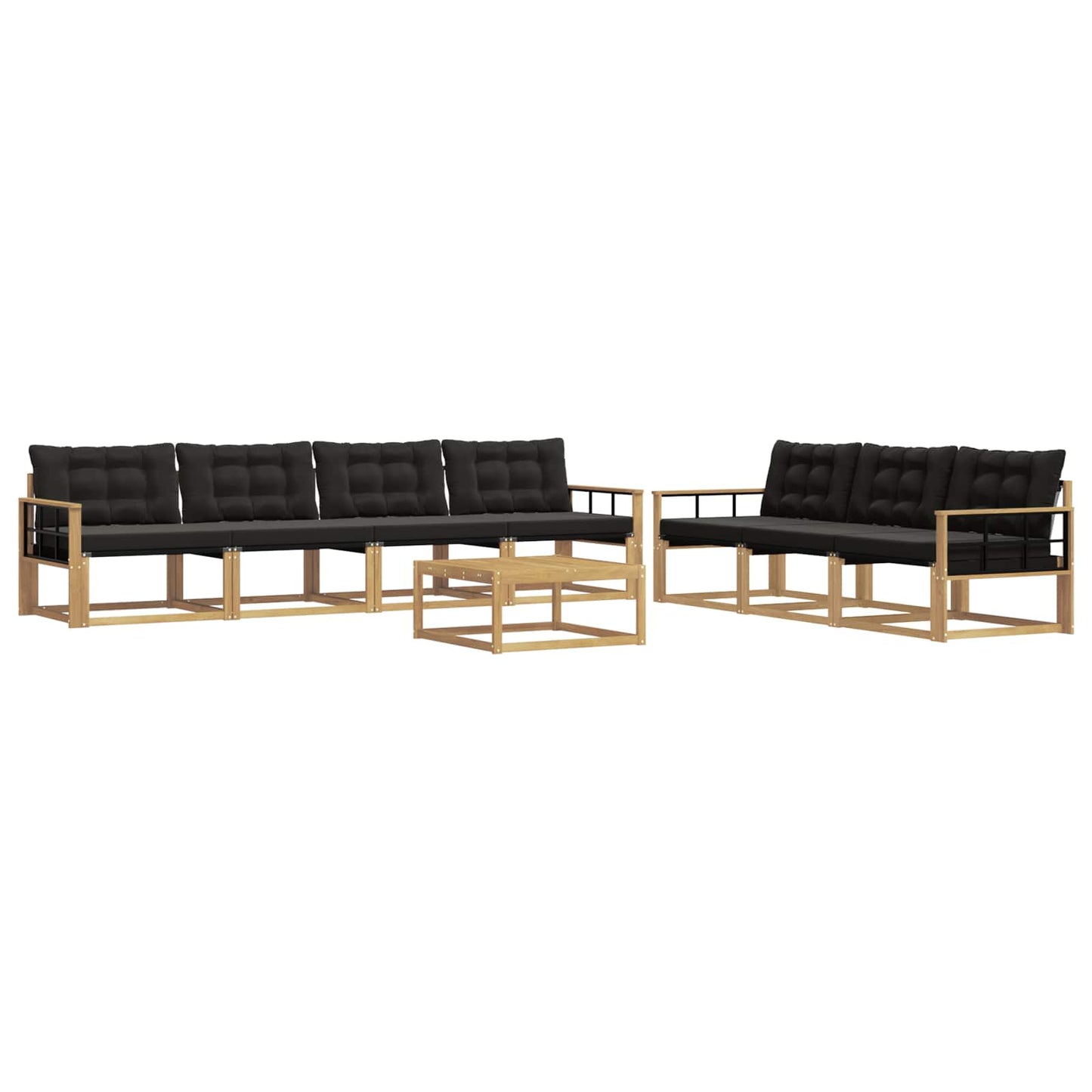 Buiten bankenset 8 pcs Wit en zwart