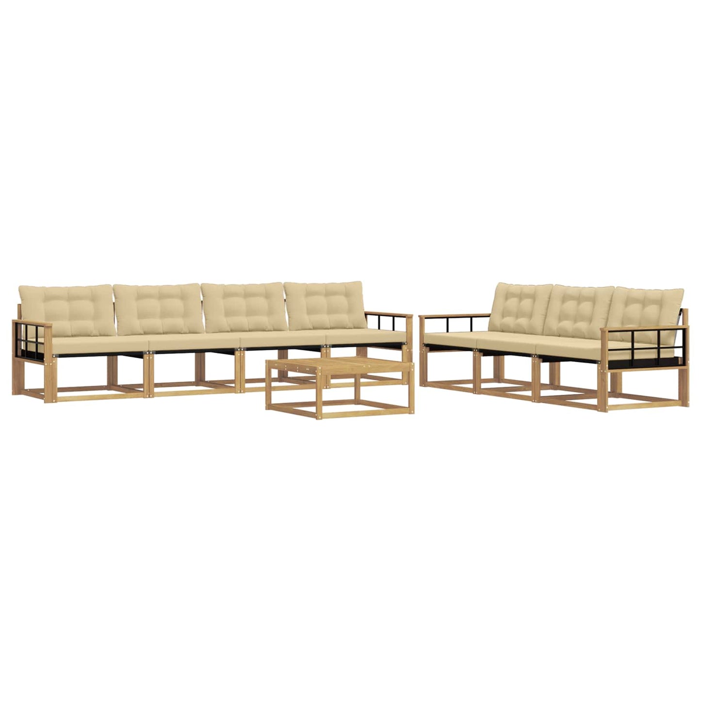 Buiten bankenset 8 pcs Wit en Beige