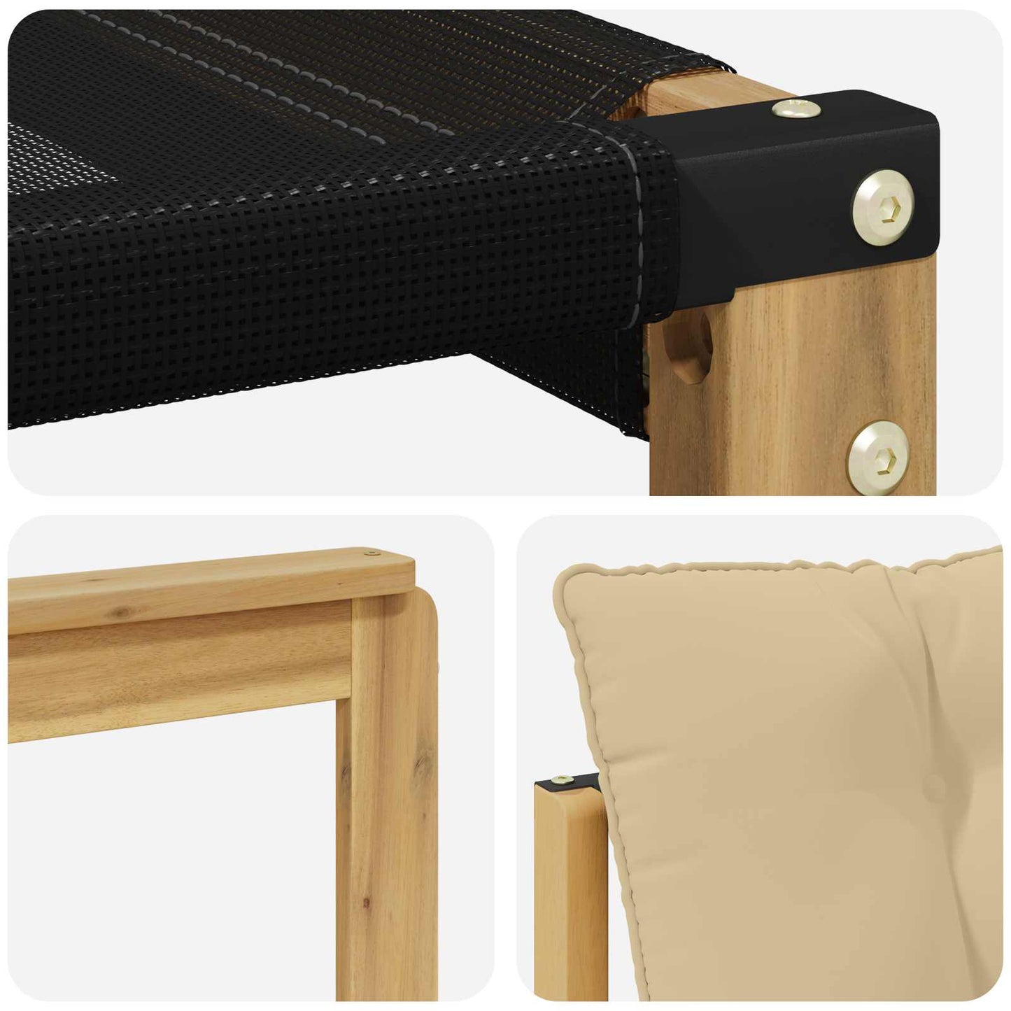 Buiten bankenset met kussen 4 pcs Wit en Beige is nu te koop bij PeponiXL, paradijselijk wonen!