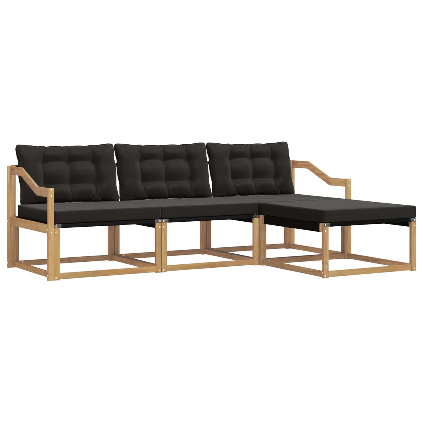 Buiten bankenset met kussen 4 pcs Wit en zwart is nu te koop bij PeponiXL, paradijselijk wonen!