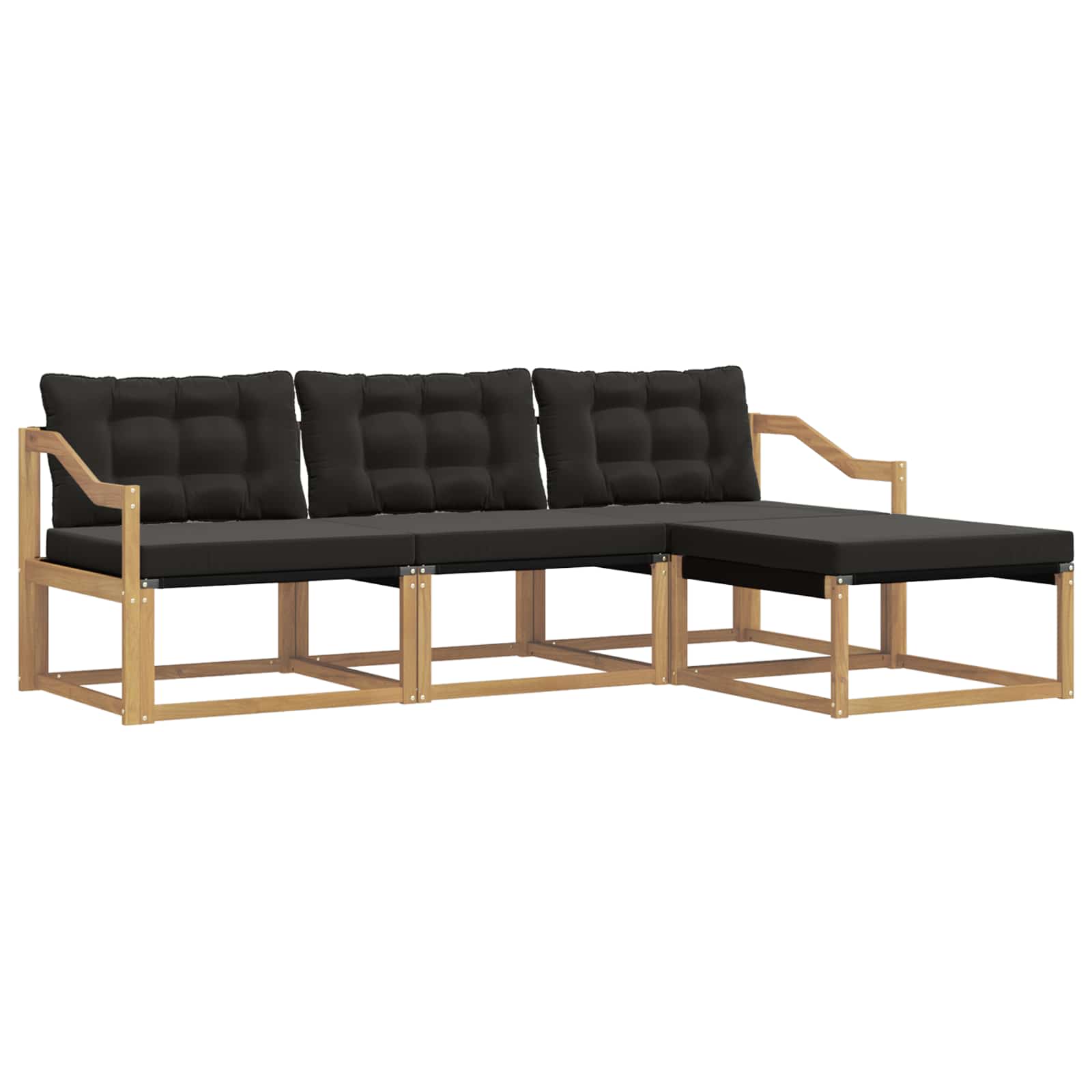 Buiten bankenset met kussen 4 pcs Wit en zwart is nu te koop bij PeponiXL, paradijselijk wonen!