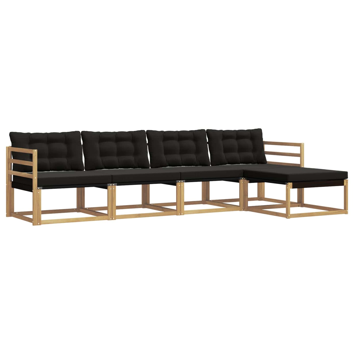 Buiten bankenset met kussen 5 pcs Wit en zwart is nu te koop bij PeponiXL, paradijselijk wonen!