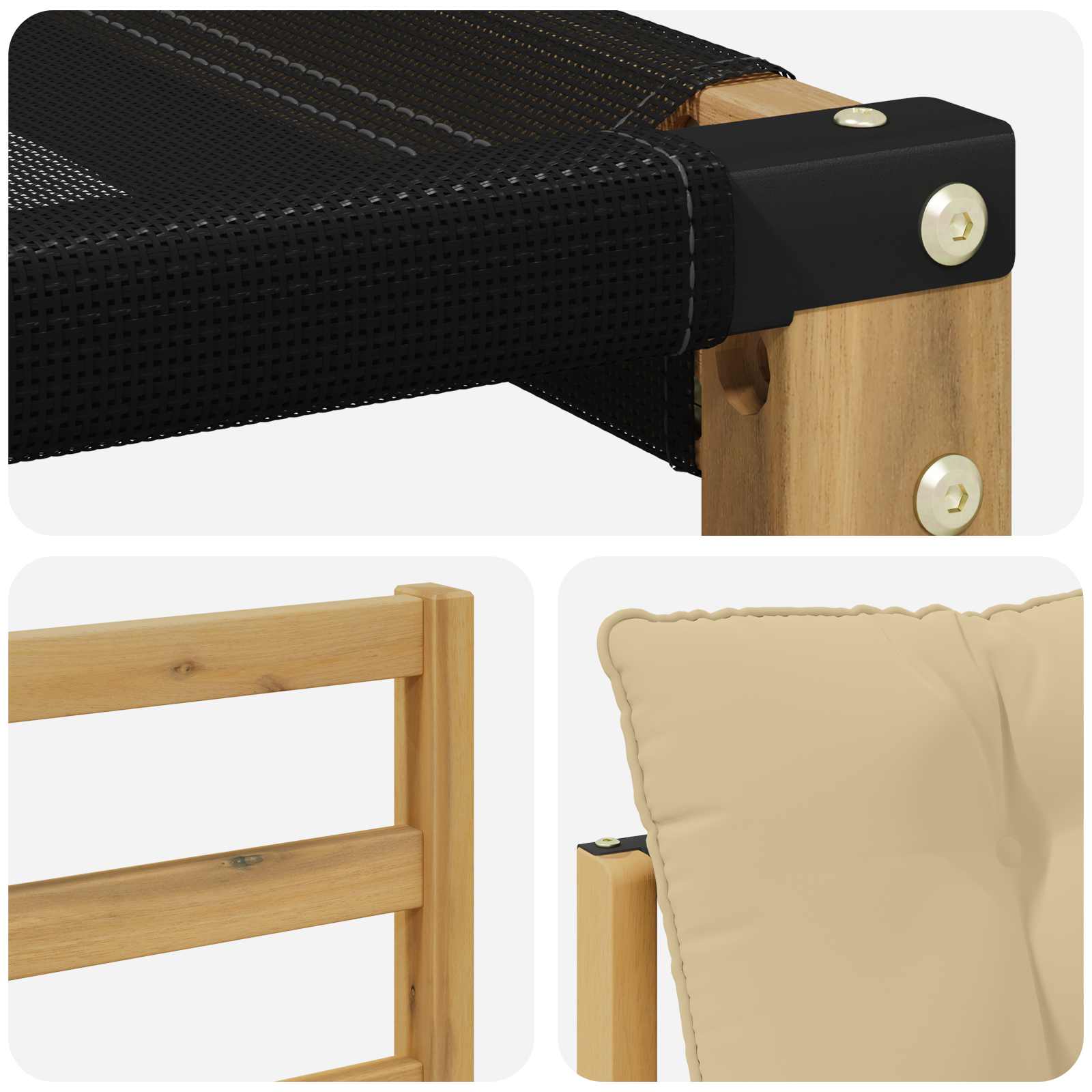 Buiten bankenset met kussen 5 pcs Wit en Beige is nu te koop bij PeponiXL, paradijselijk wonen!