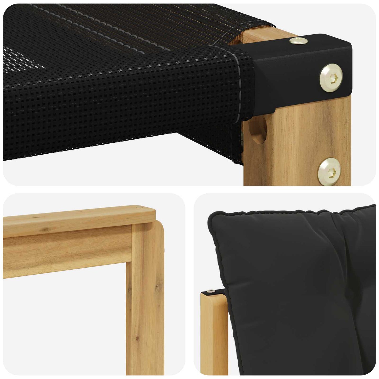 Buiten bankenset met kussen 5 pcs Wit en zwart is nu te koop bij PeponiXL, paradijselijk wonen!
