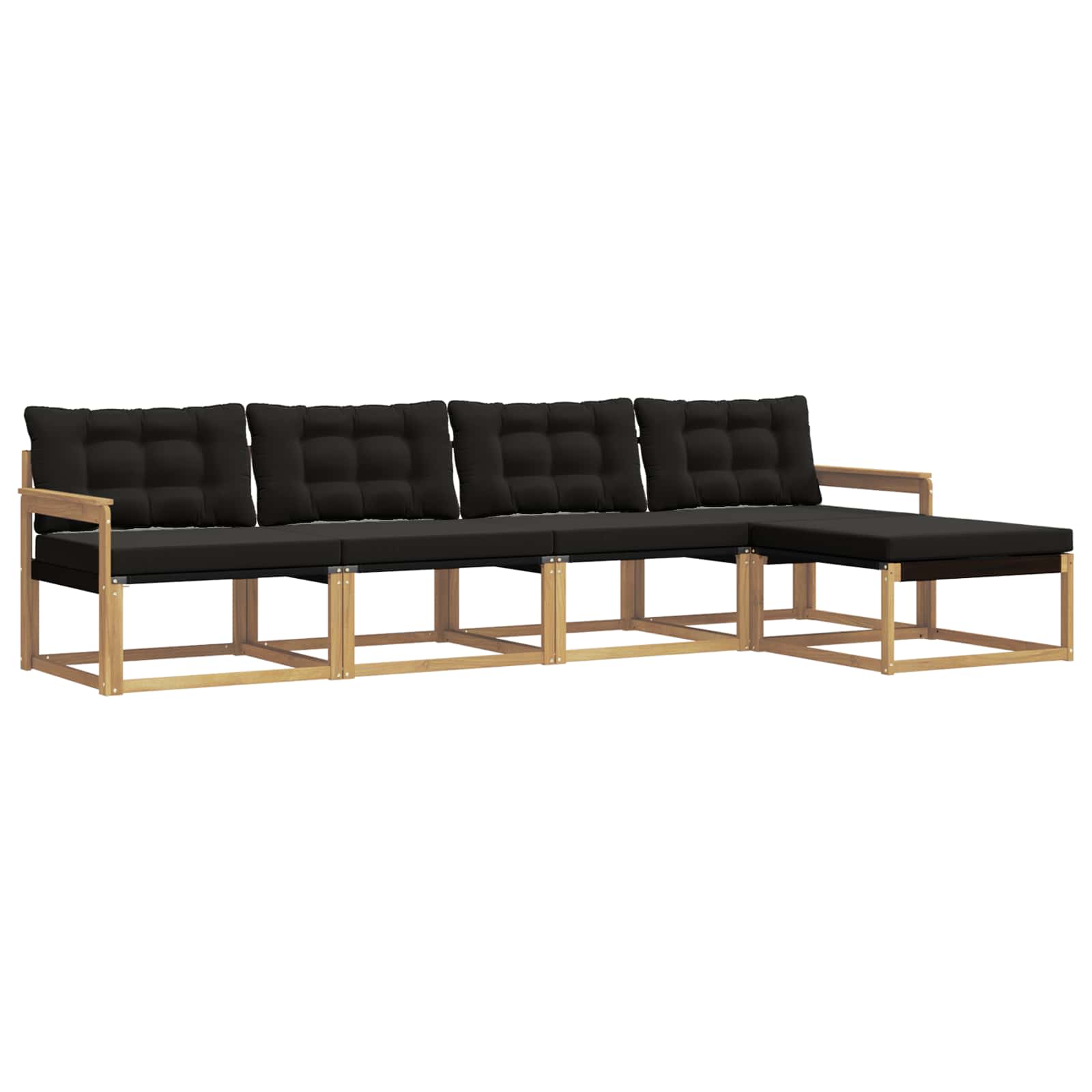 Buiten bankenset met kussen 5 pcs Wit en zwart is nu te koop bij PeponiXL, paradijselijk wonen!