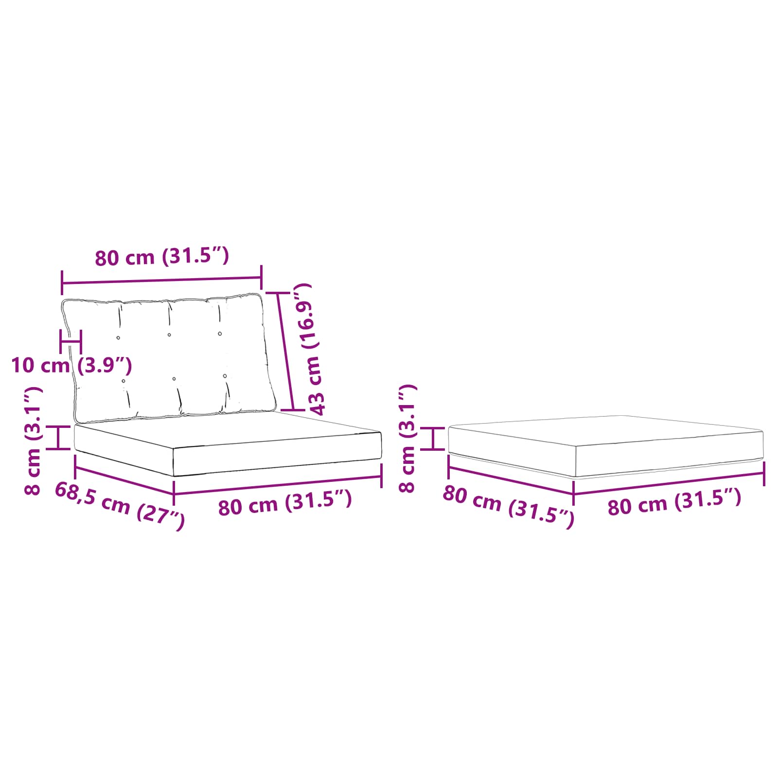 Buiten bankenset met kussen 5 pcs Wit en zwart is nu te koop bij PeponiXL, paradijselijk wonen!