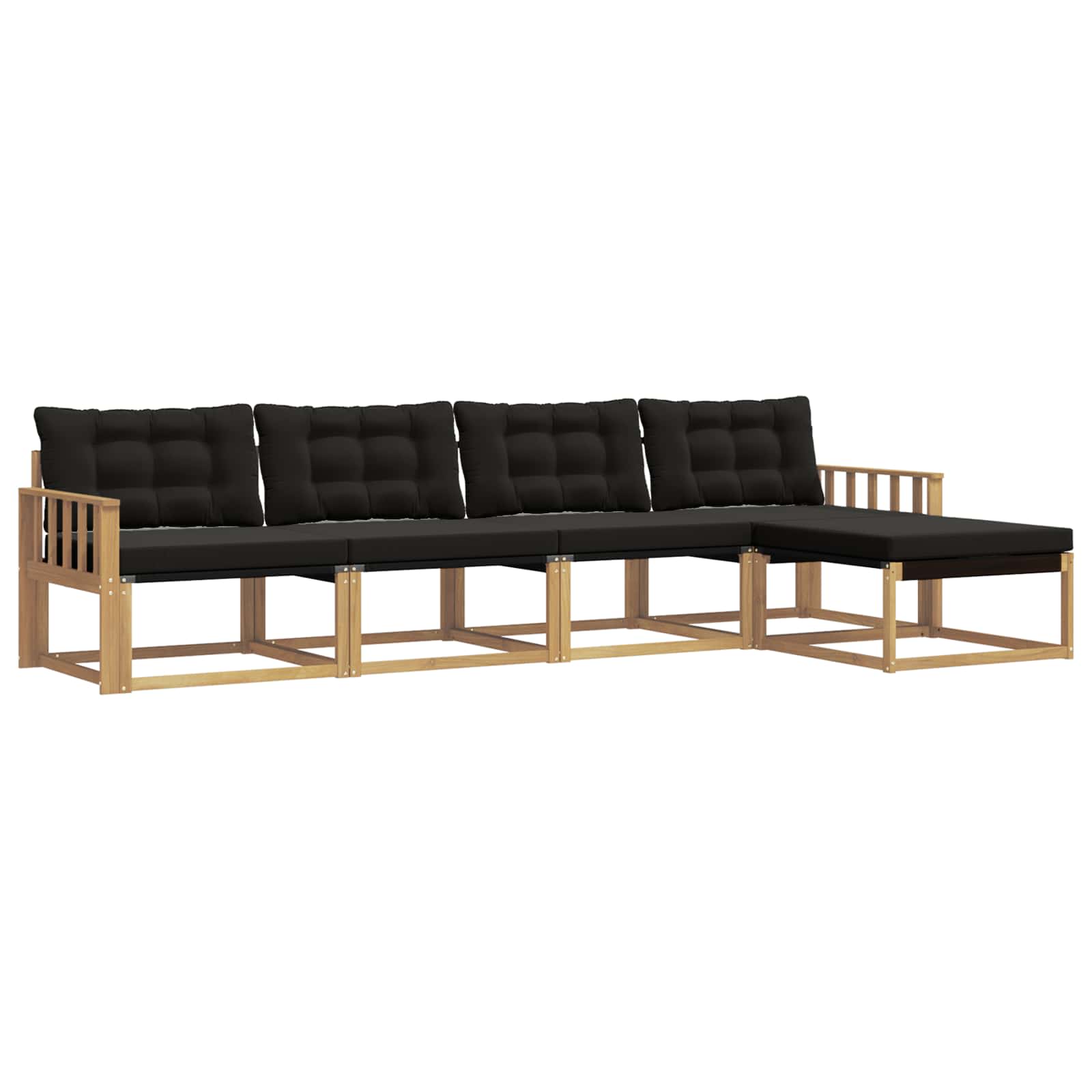 Buiten bankenset met kussen 5 pcs Wit en zwart is nu te koop bij PeponiXL, paradijselijk wonen!