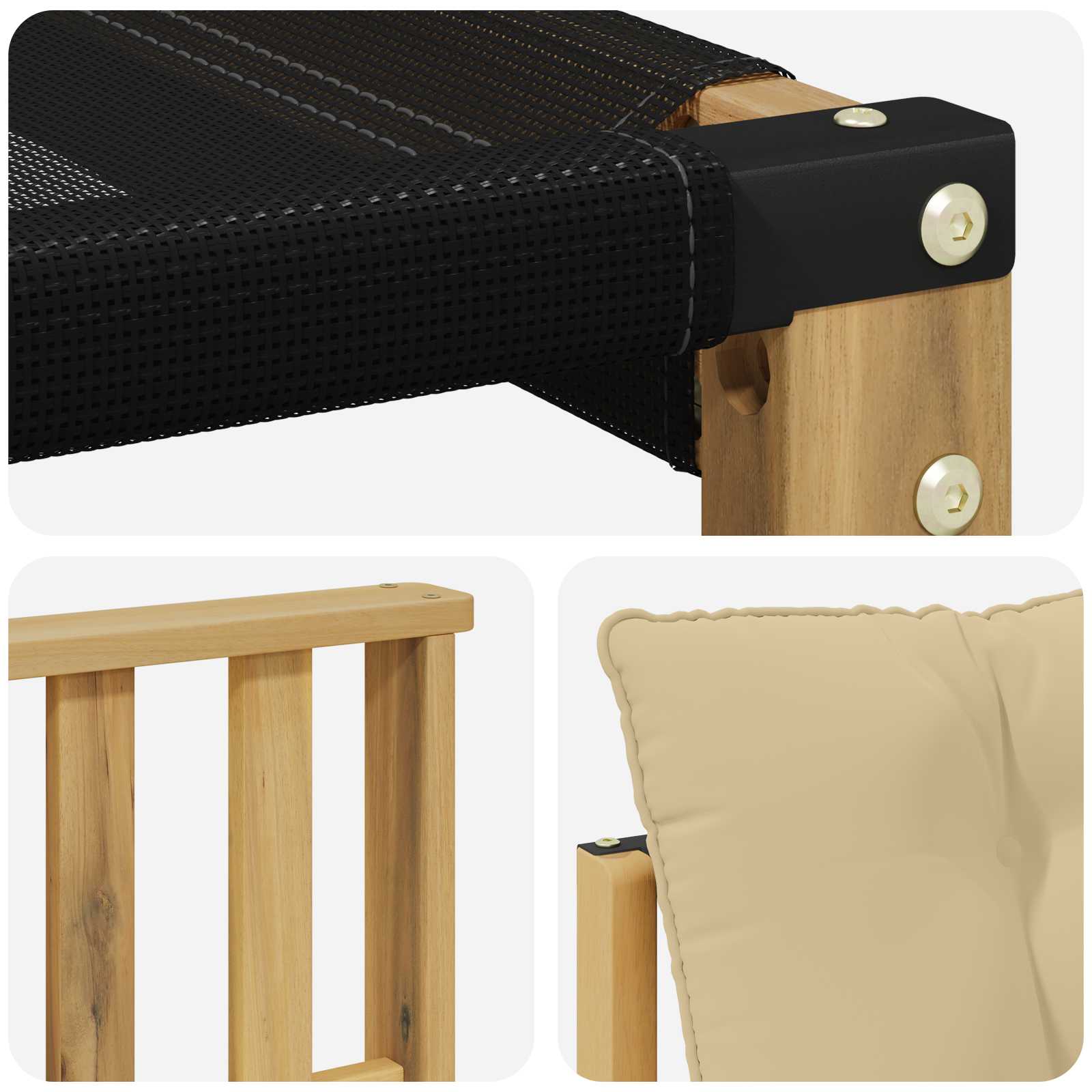 Buiten bankenset met kussen 5 pcs Wit en Beige is nu te koop bij PeponiXL, paradijselijk wonen!