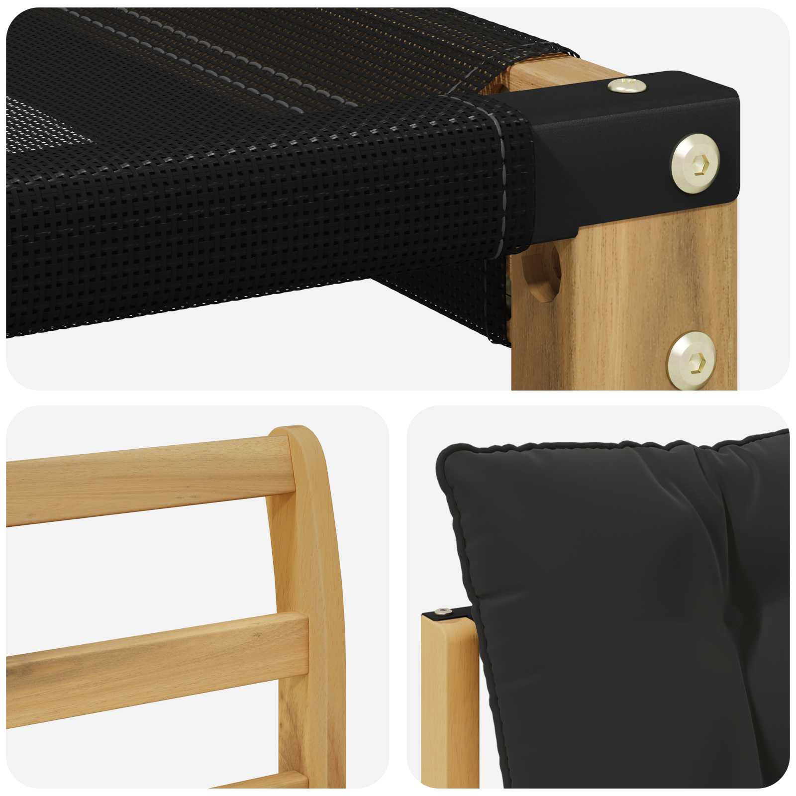 Buiten bankenset met kussen 5 pcs Wit en zwart is nu te koop bij PeponiXL, paradijselijk wonen!