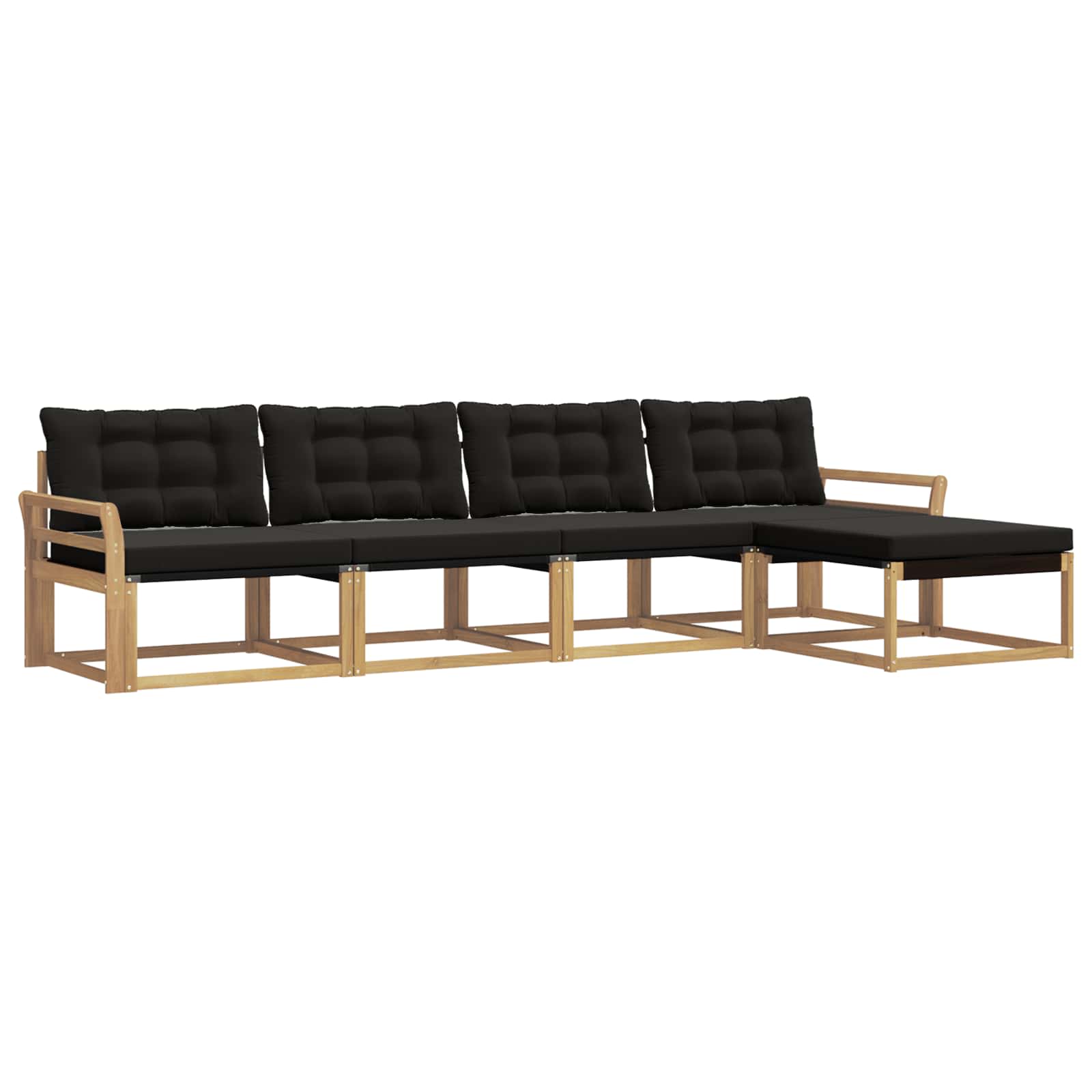 Buiten bankenset met kussen 5 pcs Wit en zwart is nu te koop bij PeponiXL, paradijselijk wonen!