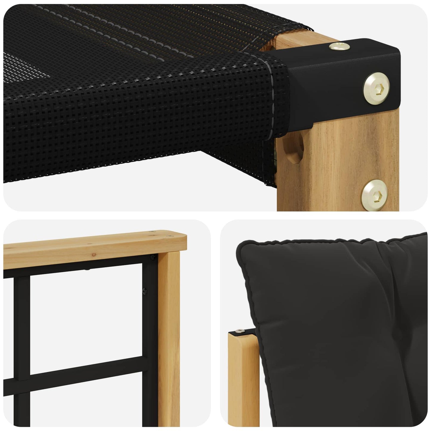 Buiten bankenset met kussen 5 pcs Wit en zwart is nu te koop bij PeponiXL, paradijselijk wonen!