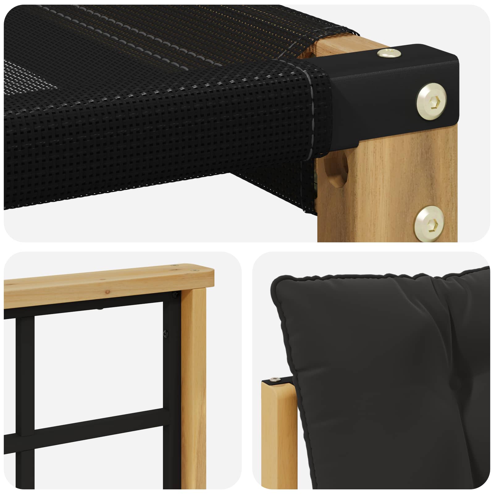 Buiten bankenset met kussen 5 pcs Wit en zwart is nu te koop bij PeponiXL, paradijselijk wonen!