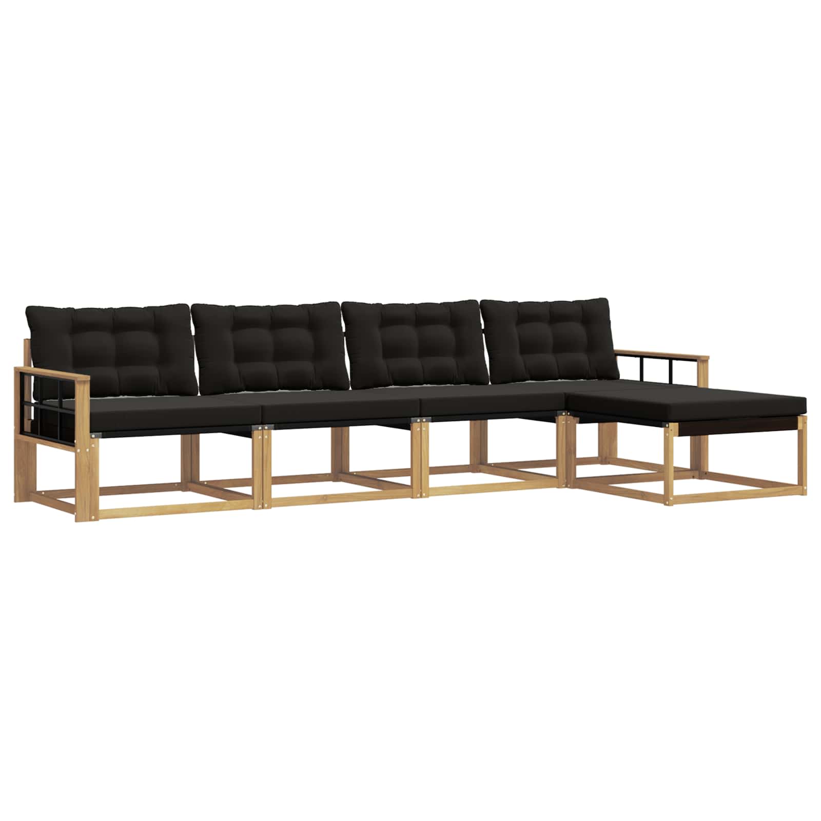 Buiten bankenset met kussen 5 pcs Wit en zwart is nu te koop bij PeponiXL, paradijselijk wonen!