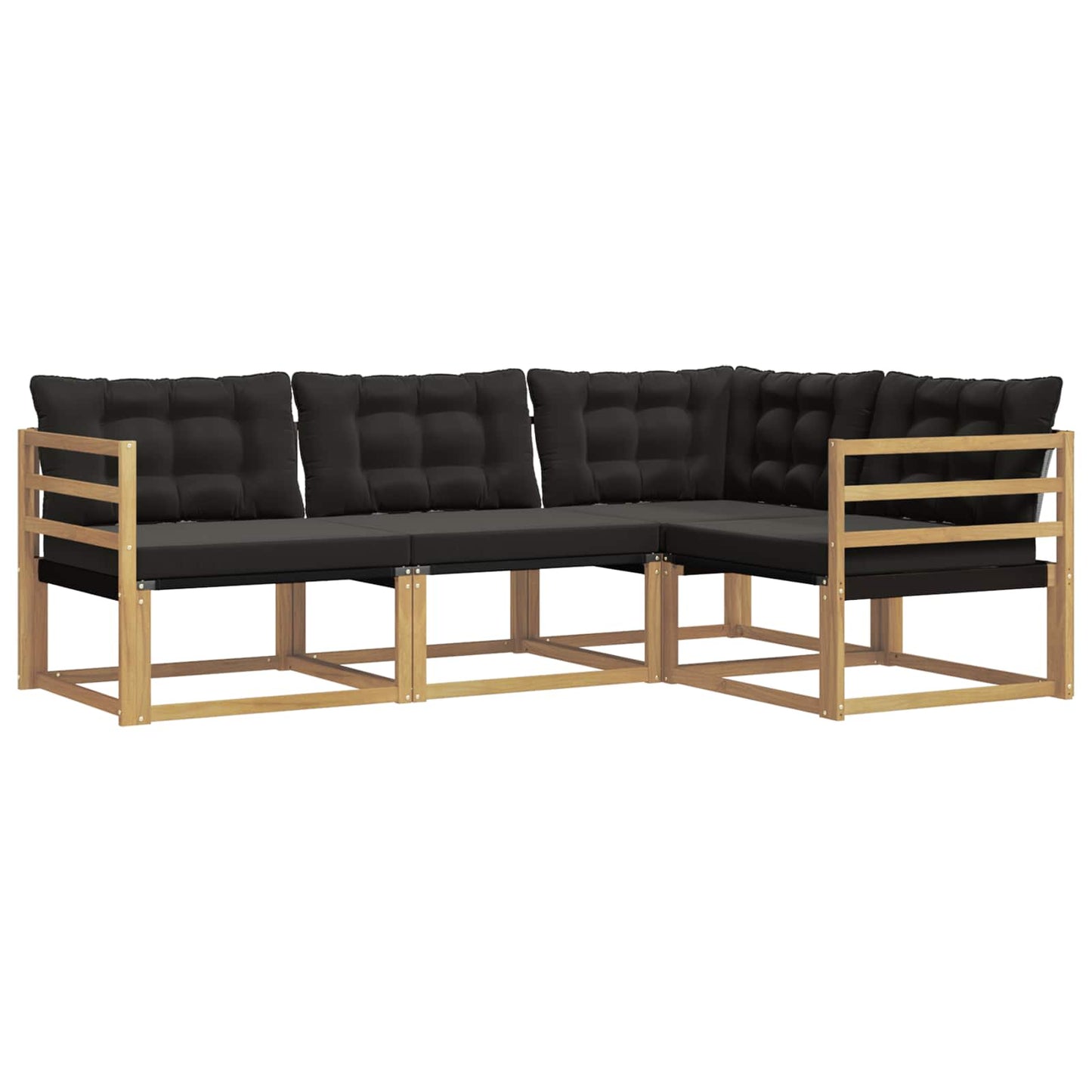 Buiten bankenset met kussen 4 pcs Wit en zwart is nu te koop bij PeponiXL, paradijselijk wonen!