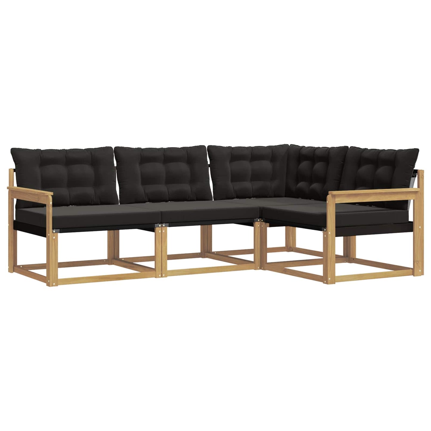 Buiten bankenset met kussen 4 pcs Wit en zwart is nu te koop bij PeponiXL, paradijselijk wonen!