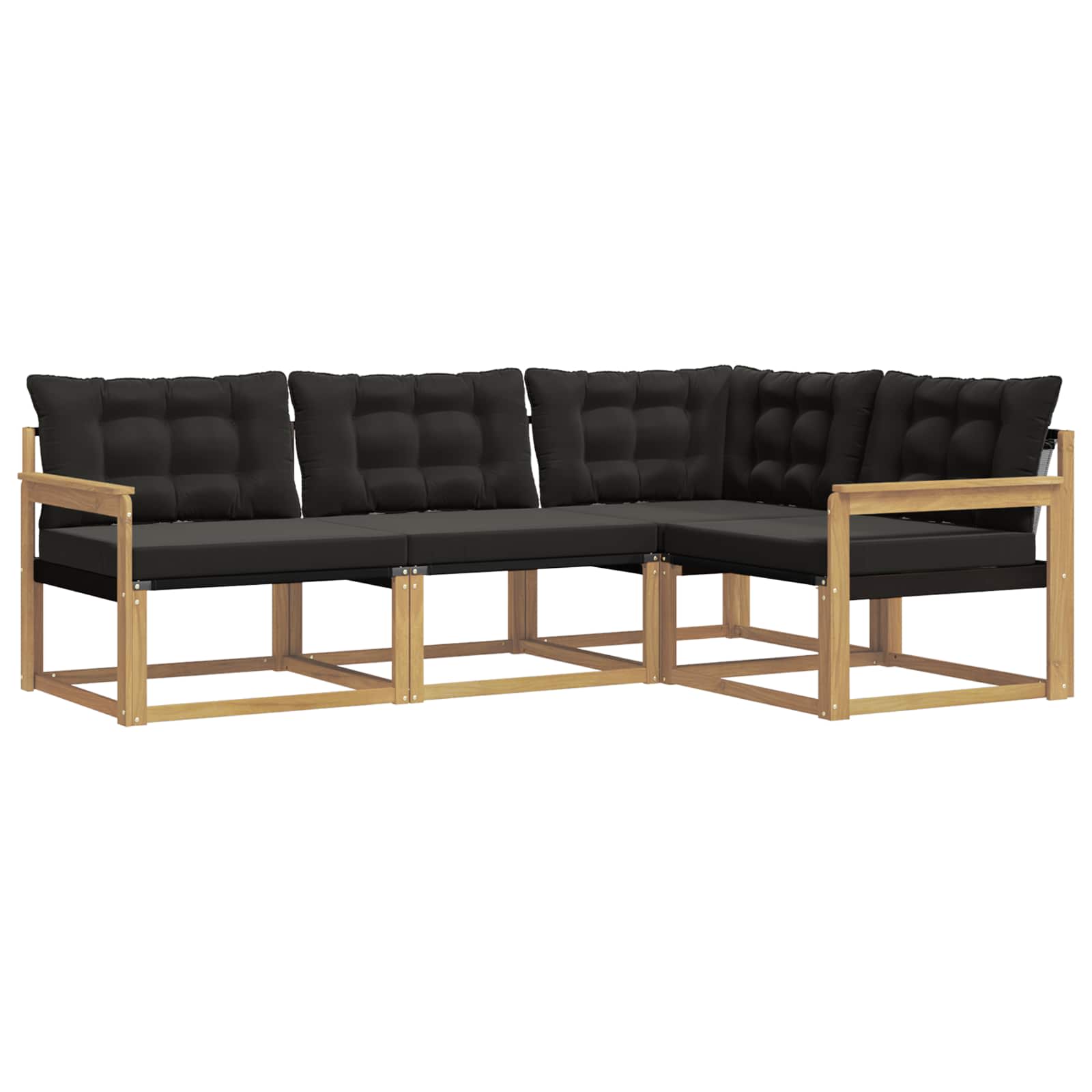 Buiten bankenset met kussen 4 pcs Wit en zwart is nu te koop bij PeponiXL, paradijselijk wonen!