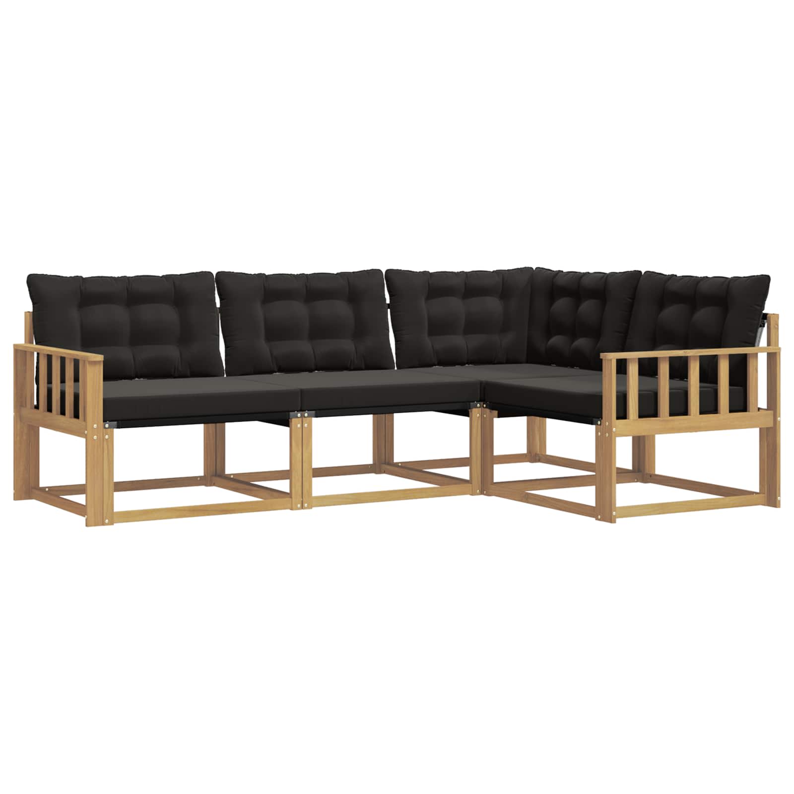 Buiten bankenset met kussen 4 pcs Wit en zwart is nu te koop bij PeponiXL, paradijselijk wonen!