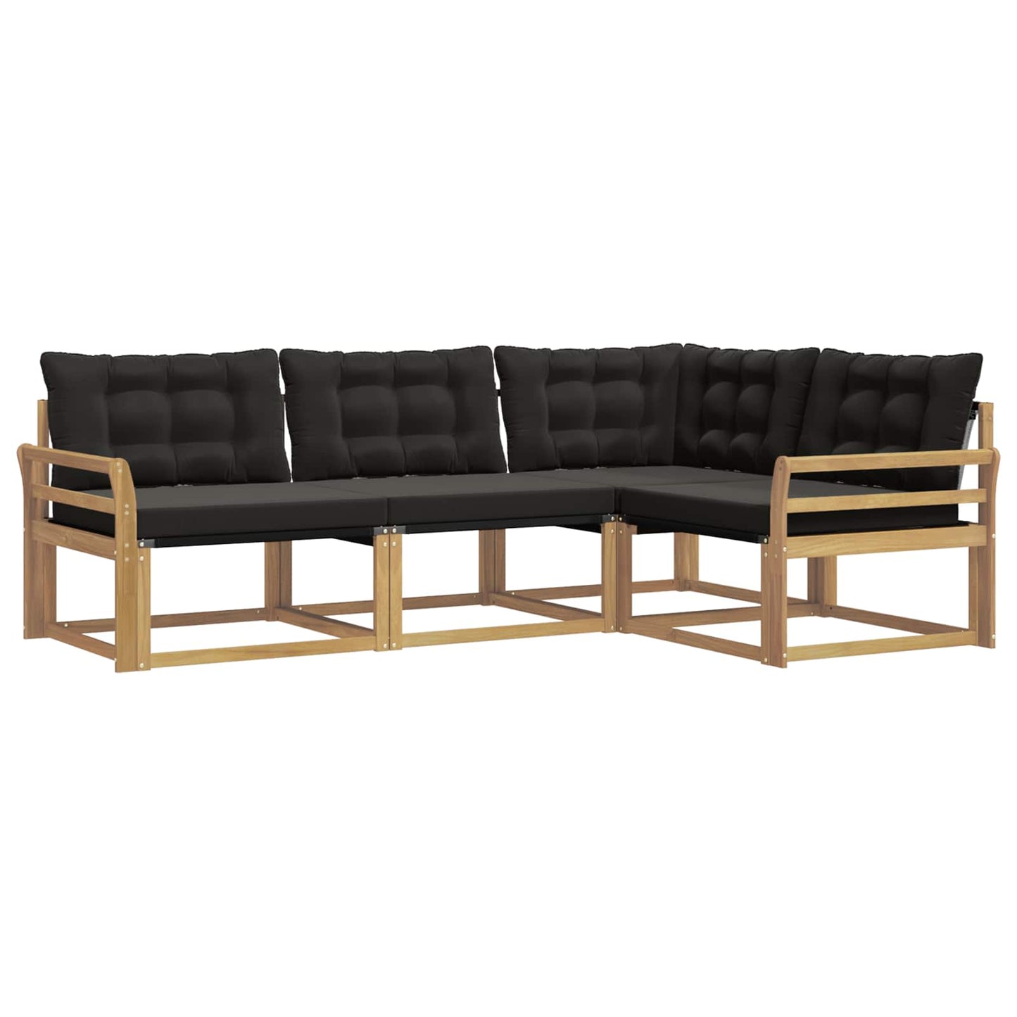Buiten bankenset met kussen 4 pcs Wit en zwart is nu te koop bij PeponiXL, paradijselijk wonen!