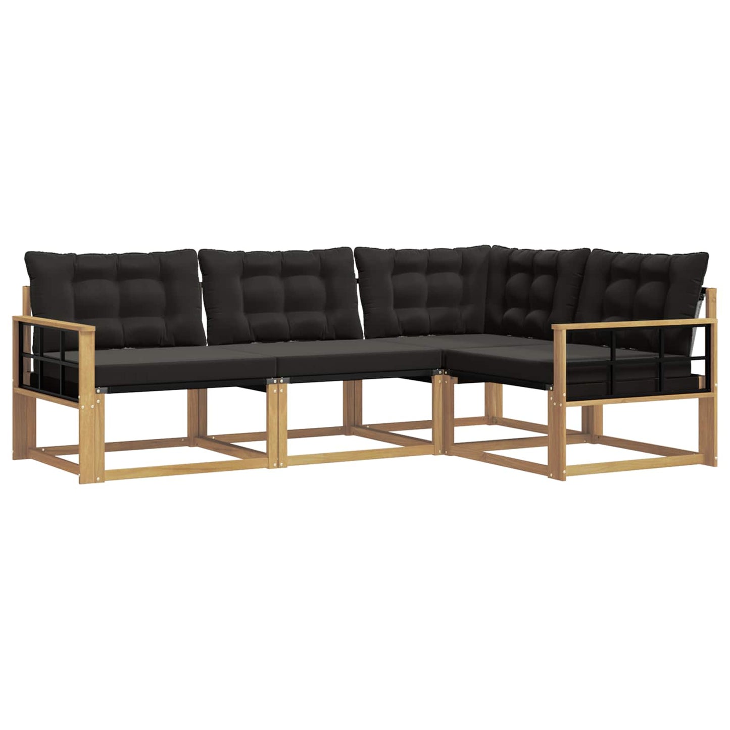 Buiten bankenset met kussen 4 pcs Wit en zwart is nu te koop bij PeponiXL, paradijselijk wonen!
