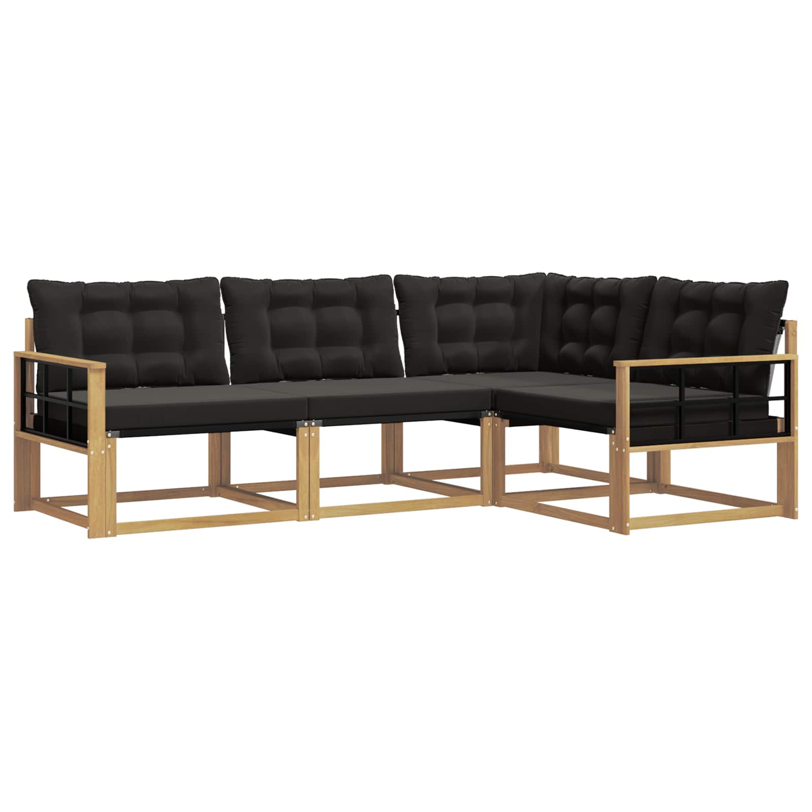 Buiten bankenset met kussen 4 pcs Wit en zwart is nu te koop bij PeponiXL, paradijselijk wonen!