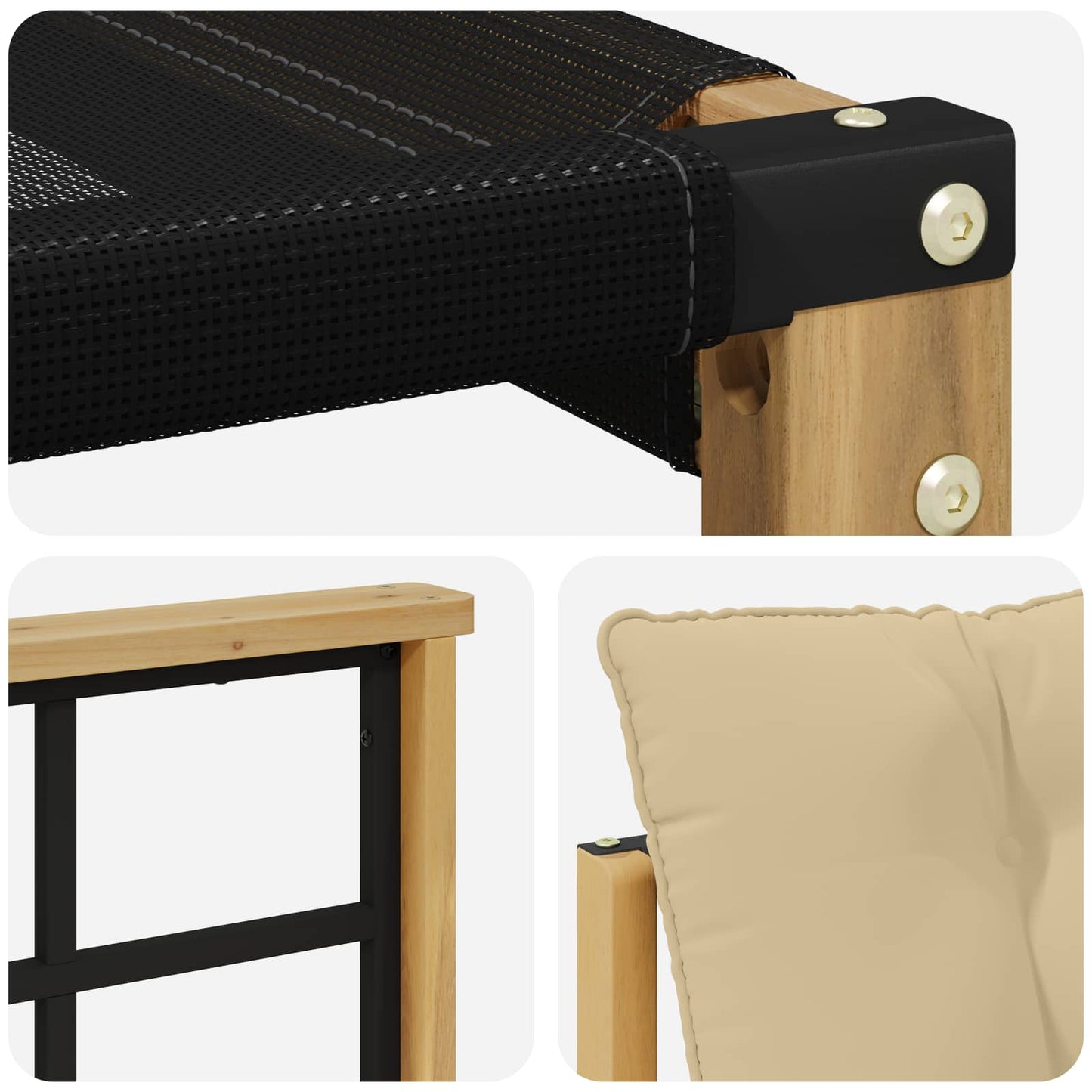 Buiten bankenset met kussen 4 pcs Wit en Beige is nu te koop bij PeponiXL, paradijselijk wonen!